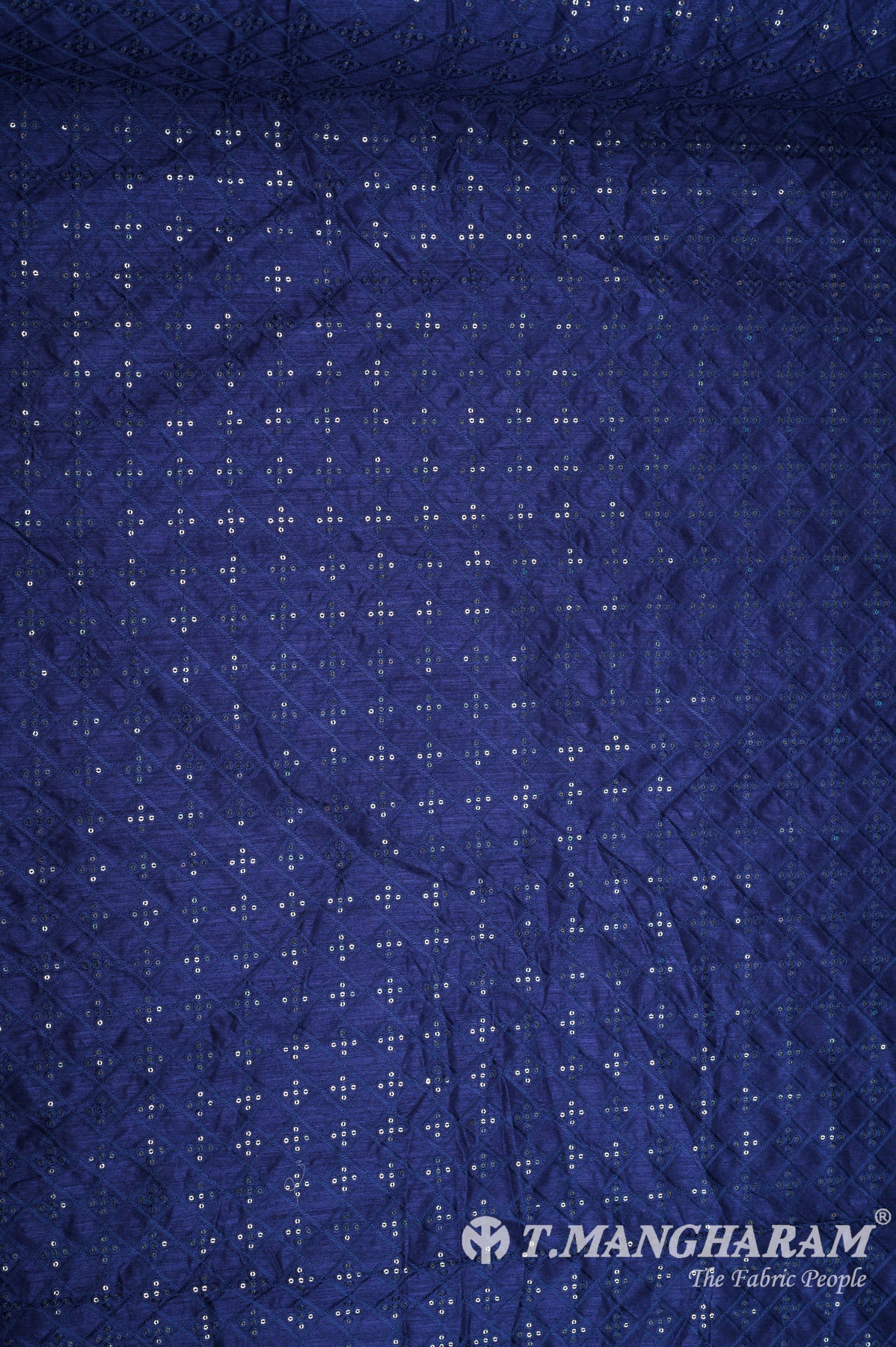 Blue Raw Silk Fabric - EB5708 view-3