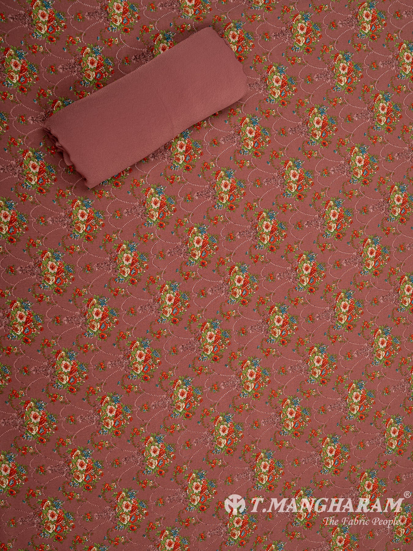 Brown Crepe Chudidhar Fabric Set - EH1604 view-2