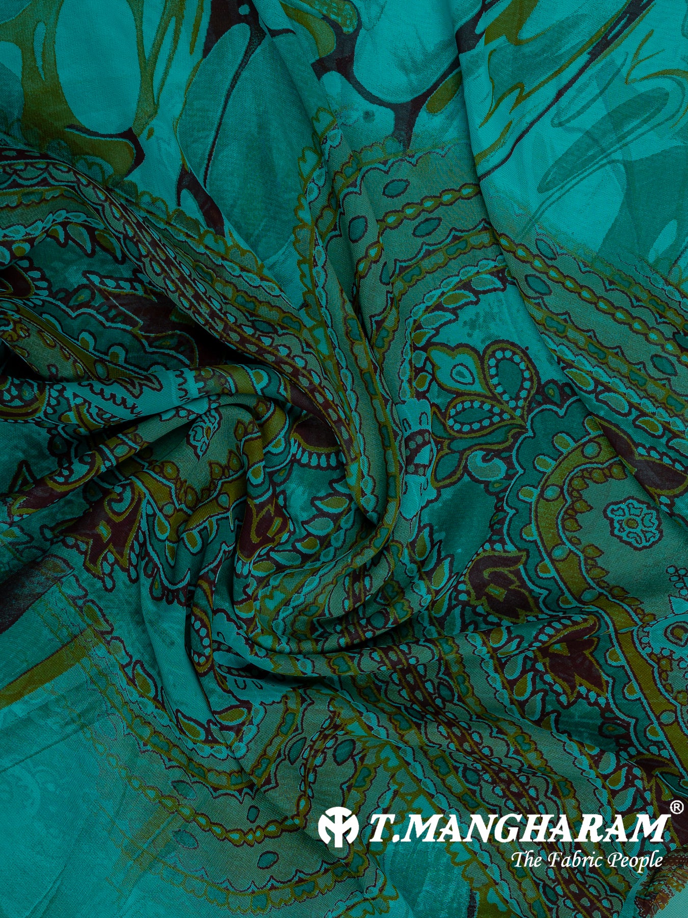 Green Crepe Chudidhar Fabric Set - EH1681 view-3