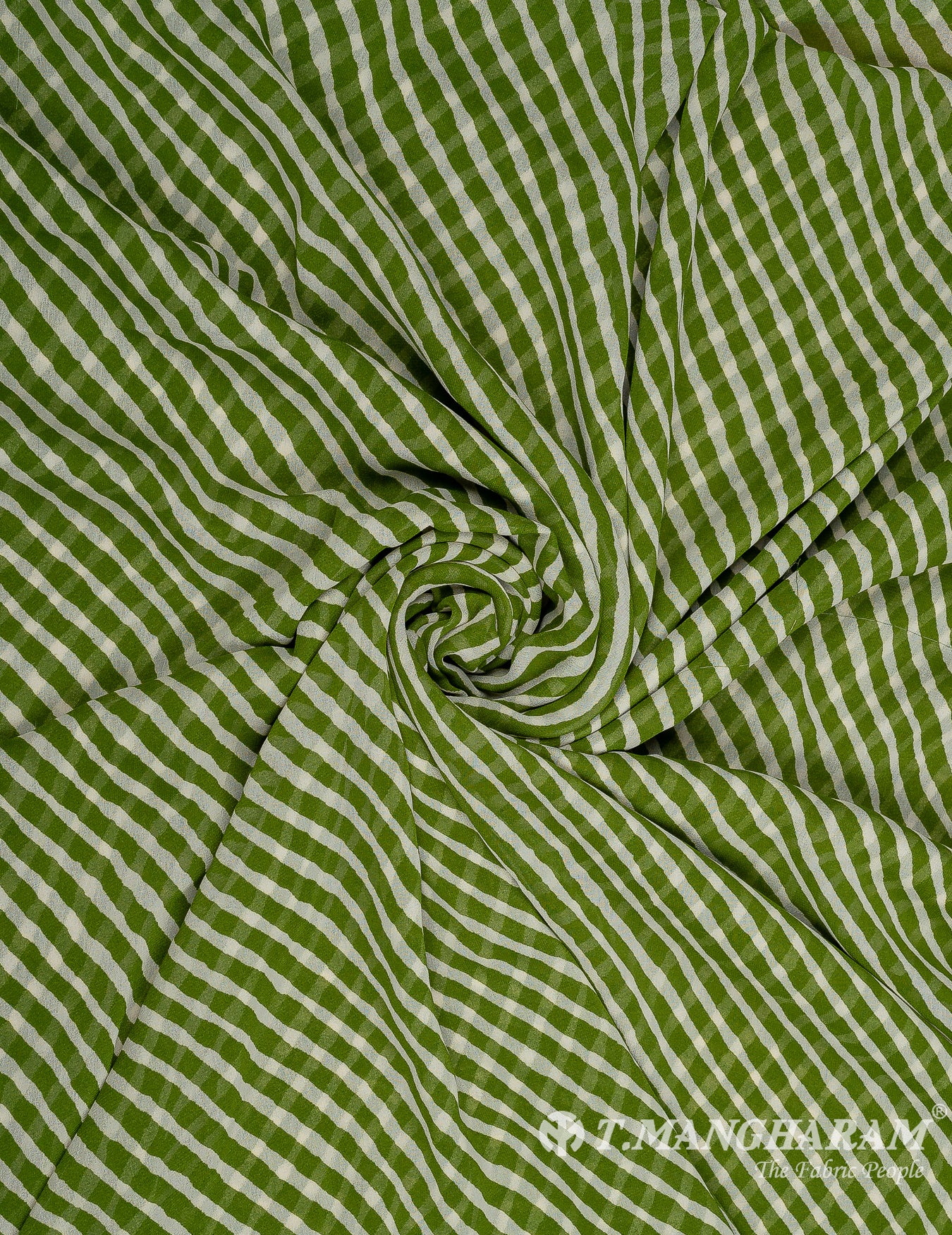 Green Georgette Fabric - EC9772 view-1