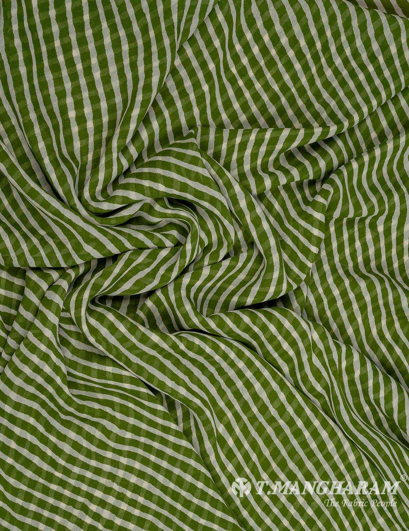 Green Georgette Fabric - EC9772 view-4