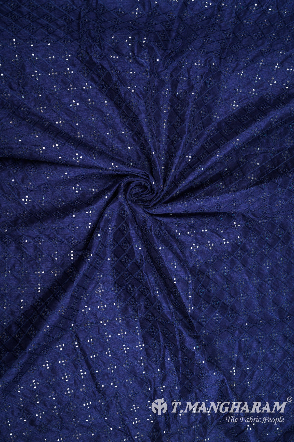Blue Raw Silk Fabric - EB5708 view-1