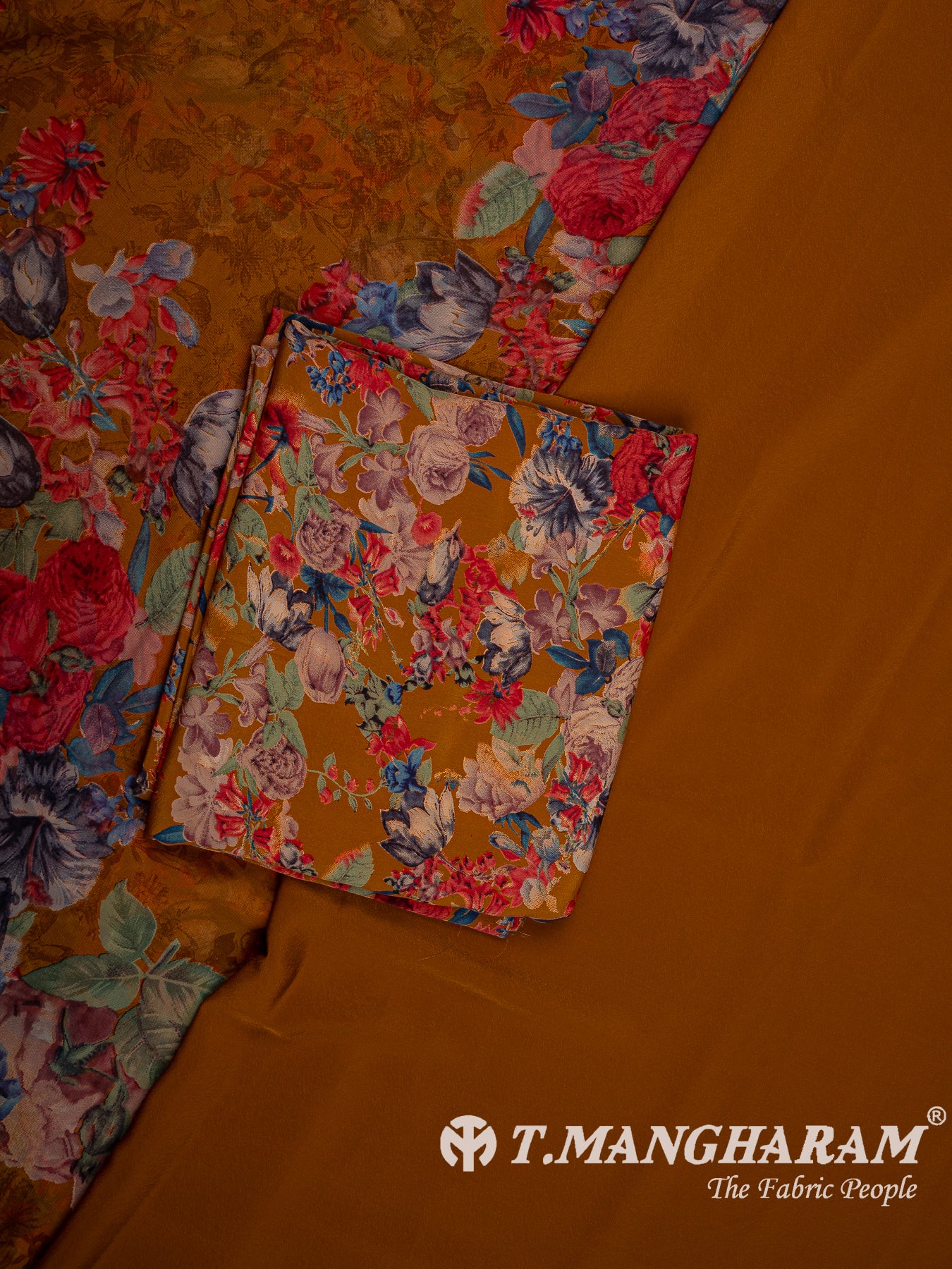 Brown Crepe Chudidhar Fabric Set - EH1616 view-1