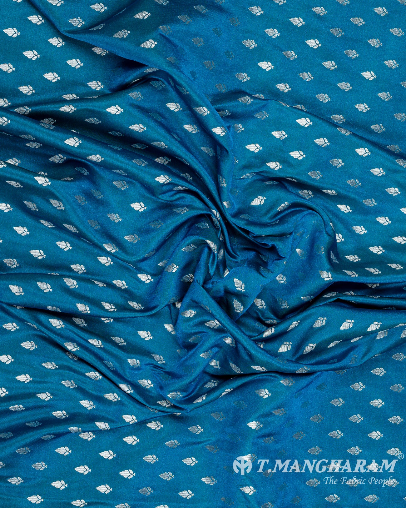 Blue Banaras Fabric - EC9496 view-4