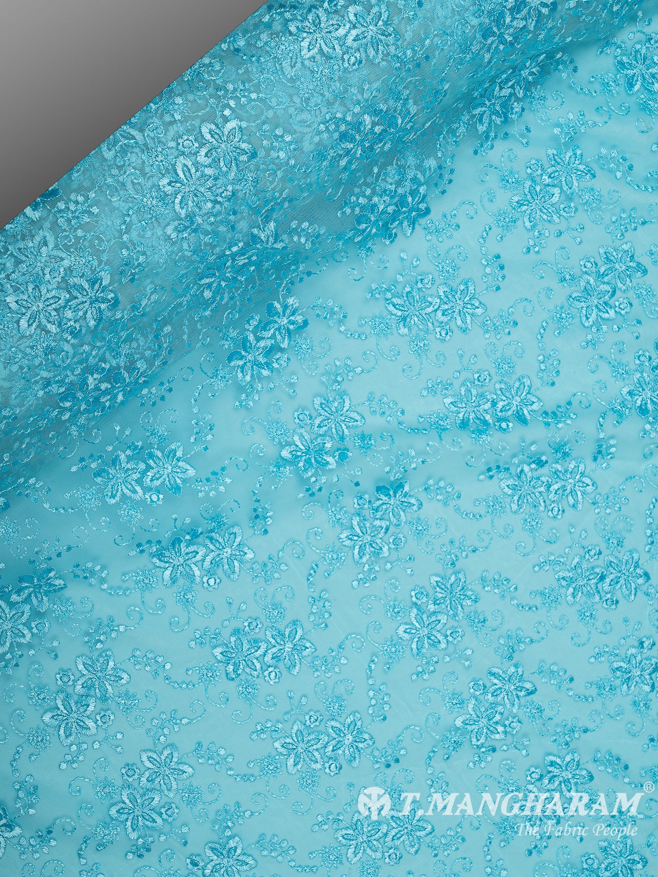 Sea Blue Fancy Net Fabric - EB5807 view-2