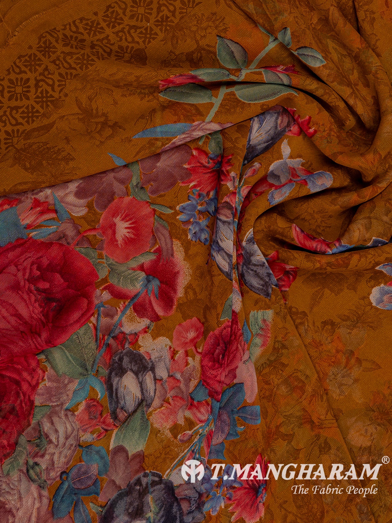 Brown Crepe Chudidhar Fabric Set - EH1616 view-3