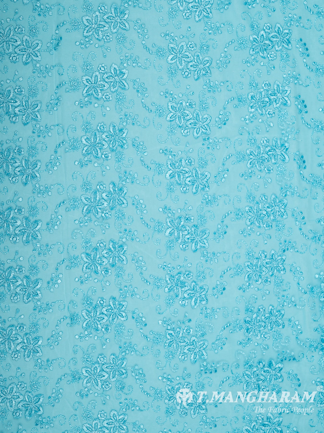 Sea Blue Fancy Net Fabric - EB5807 view-3