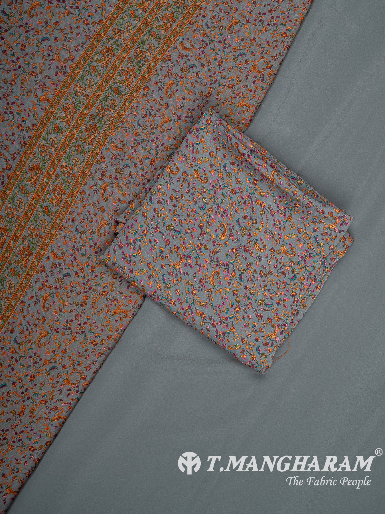 Grey Crepe Chudidhar Fabric Set - EH1625 view-1