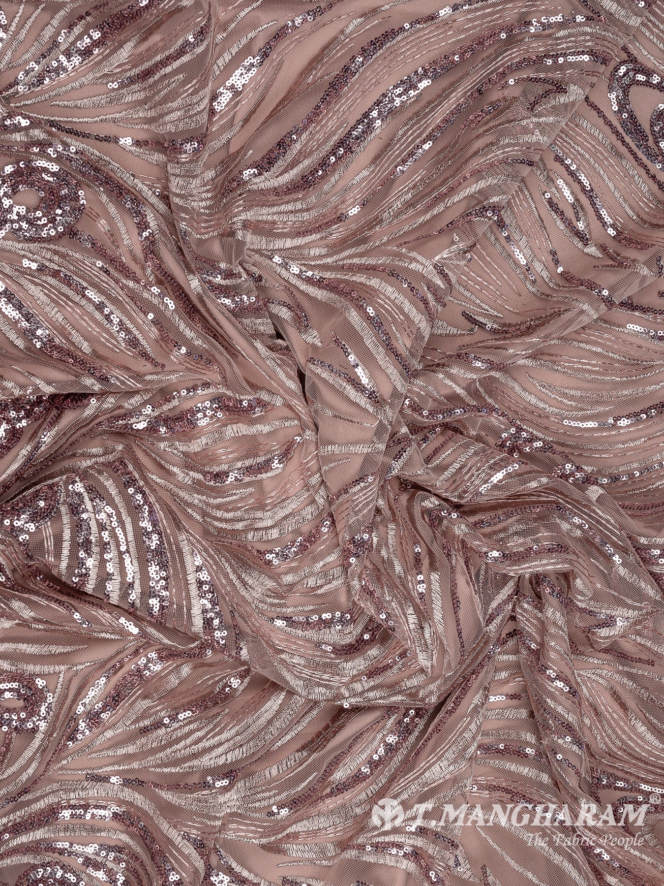 Onion Pink Net Embroidery Fabric - EA2909 view-3