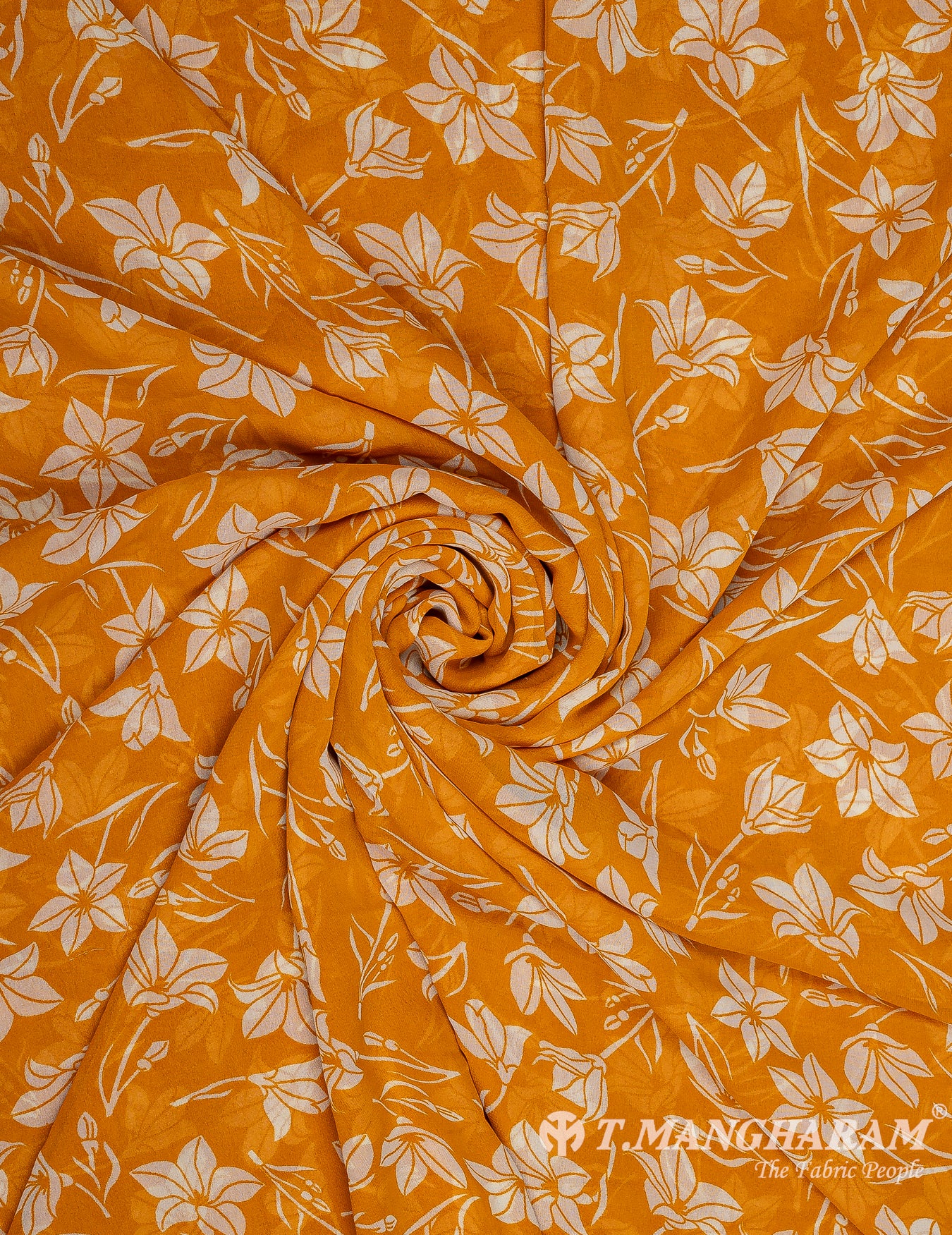 Mustard Yellow Georgette Fabric - EB7105 view-1