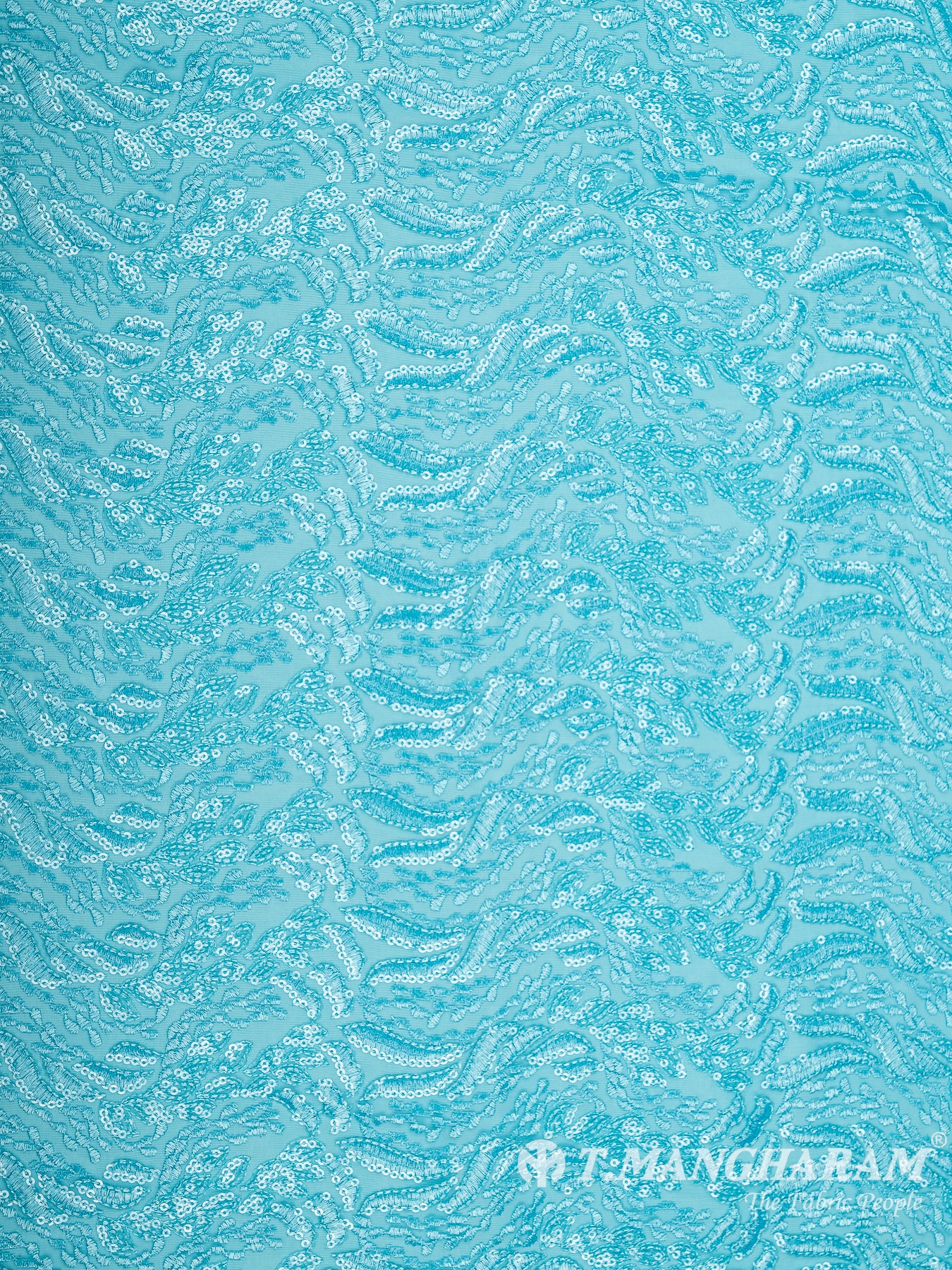 Sea Blue Fancy Net Fabric - EB5803 view-3