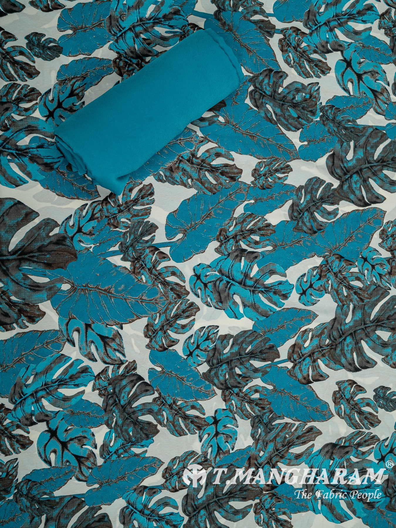 Blue Crepe Chudidhar Fabric Set - EH1641 view-2