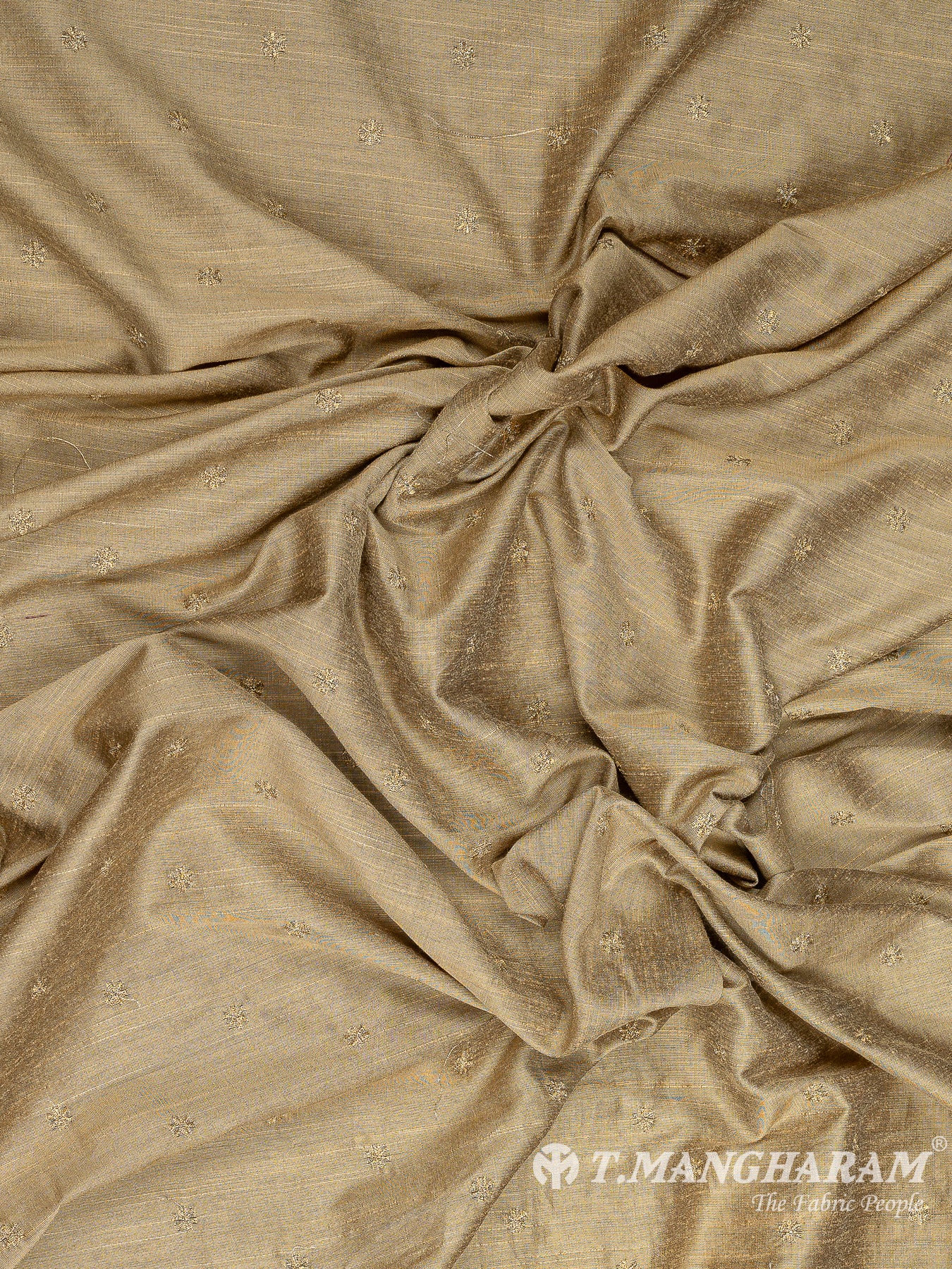 Beige Semi Banaras Fabric - EB7283 view-4