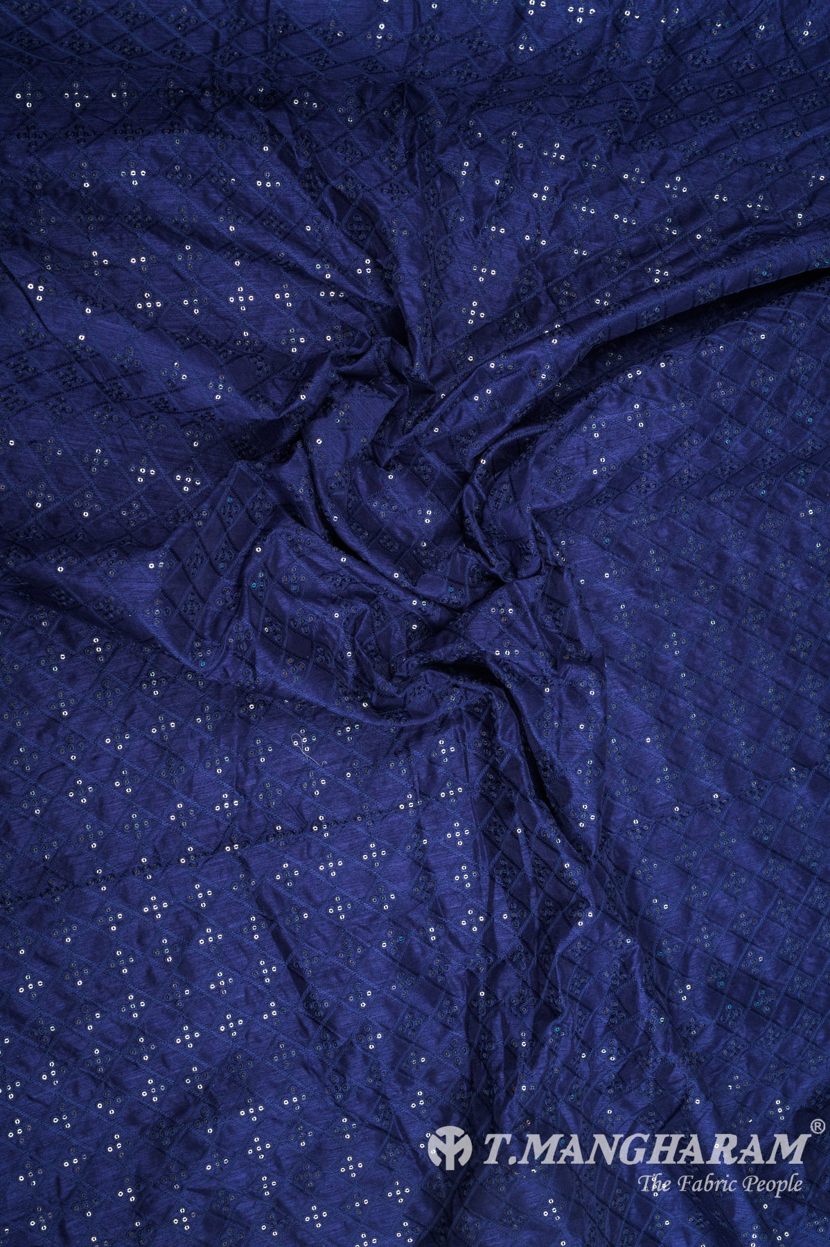 Blue Raw Silk Fabric - EB5708 view-4