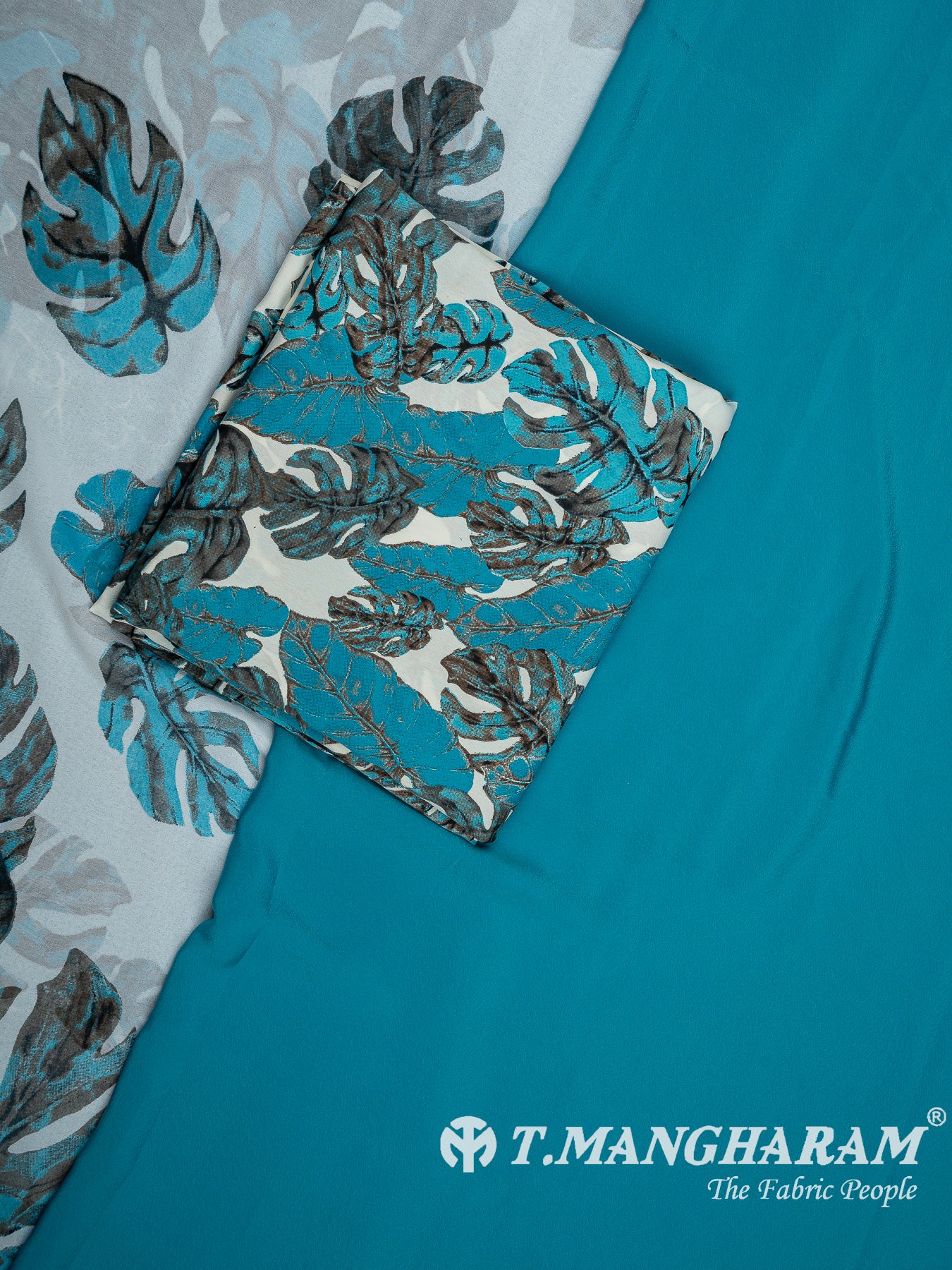 Blue Crepe Chudidhar Fabric Set - EH1641 view-1