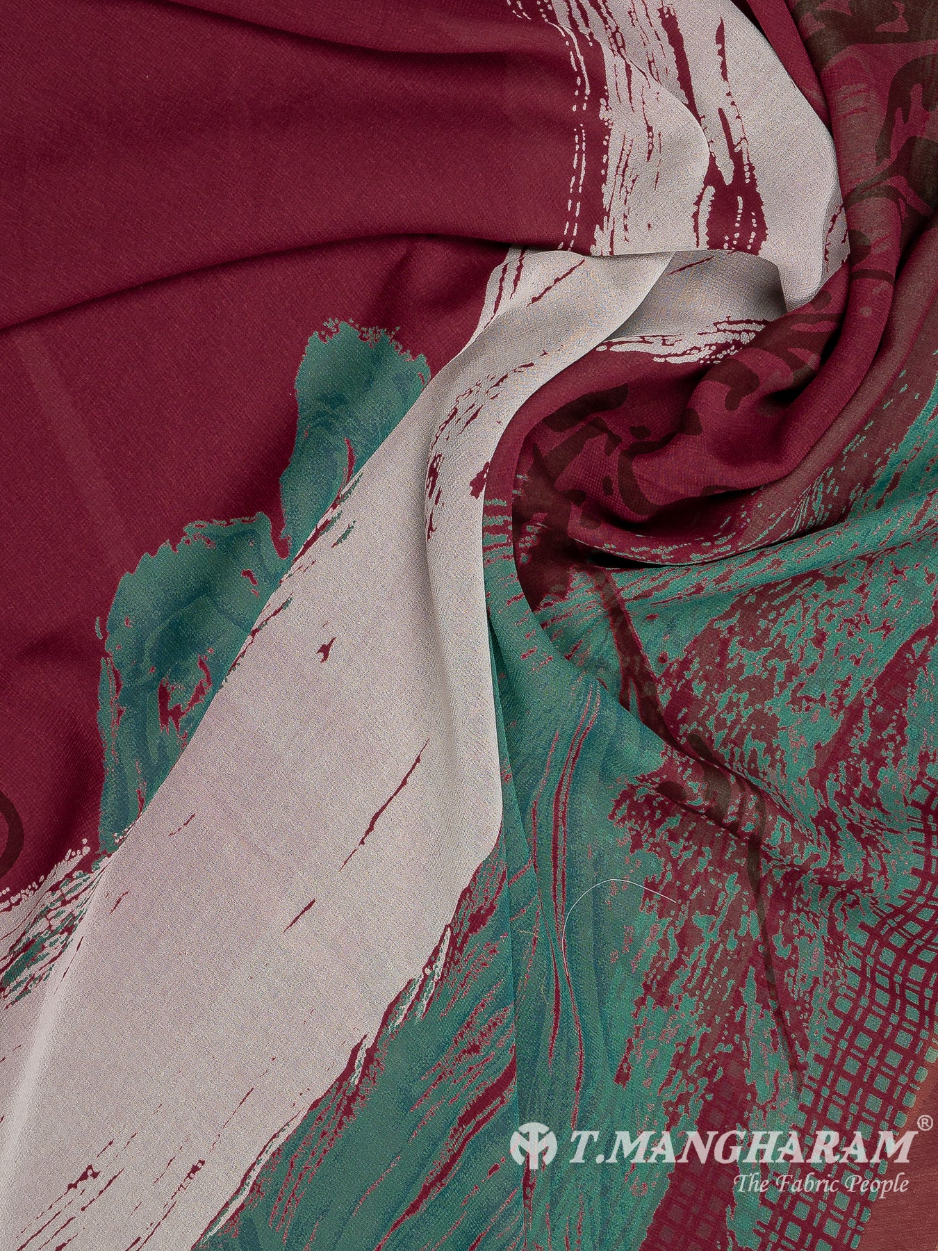 Maroon Crepe Chudidhar Fabric Set - EH1670 view-3