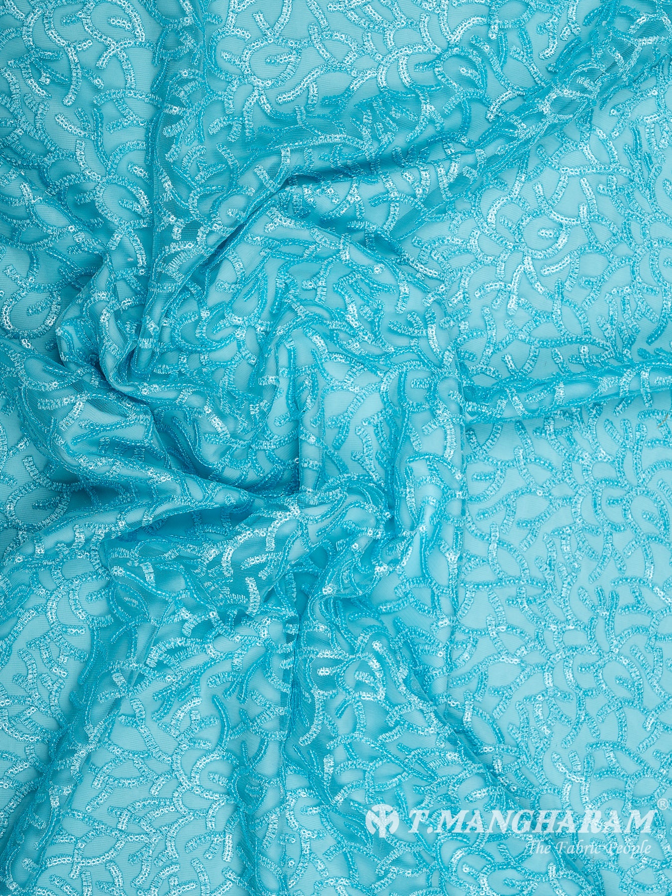 Blue Fancy Net Fabric - EB5791 view-3