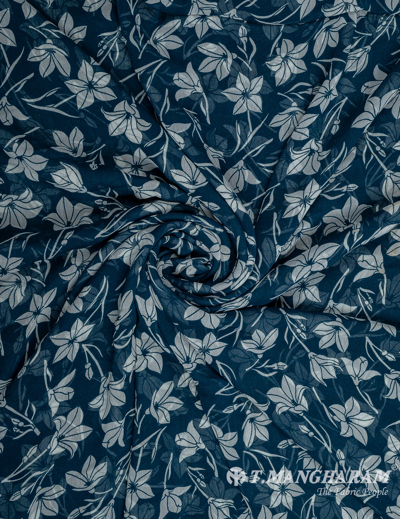 Blue Georgette Fabric - EB7116 view-1