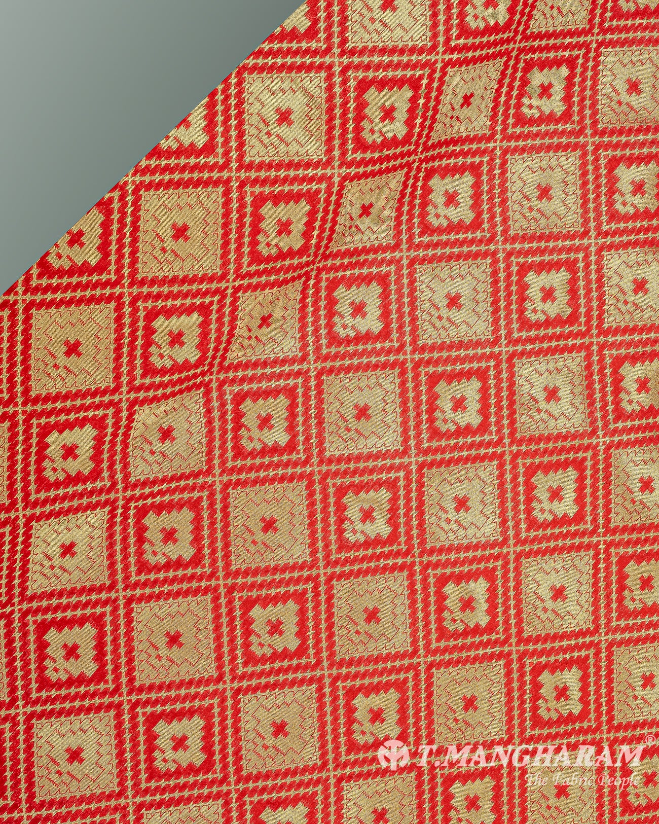 Red Banaras Fabric - EC9435 view-2