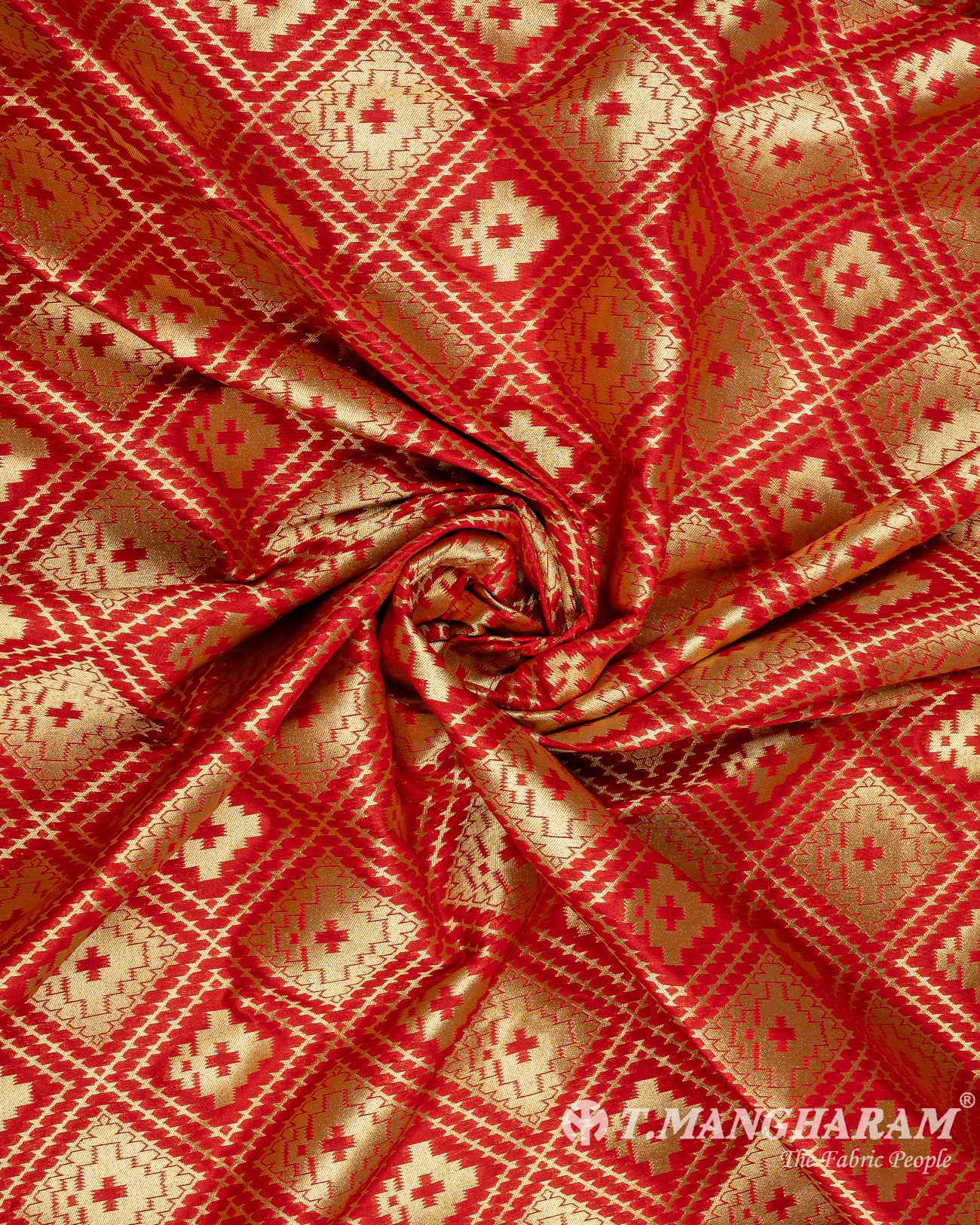 Red Banaras Fabric - EC9435 view-1