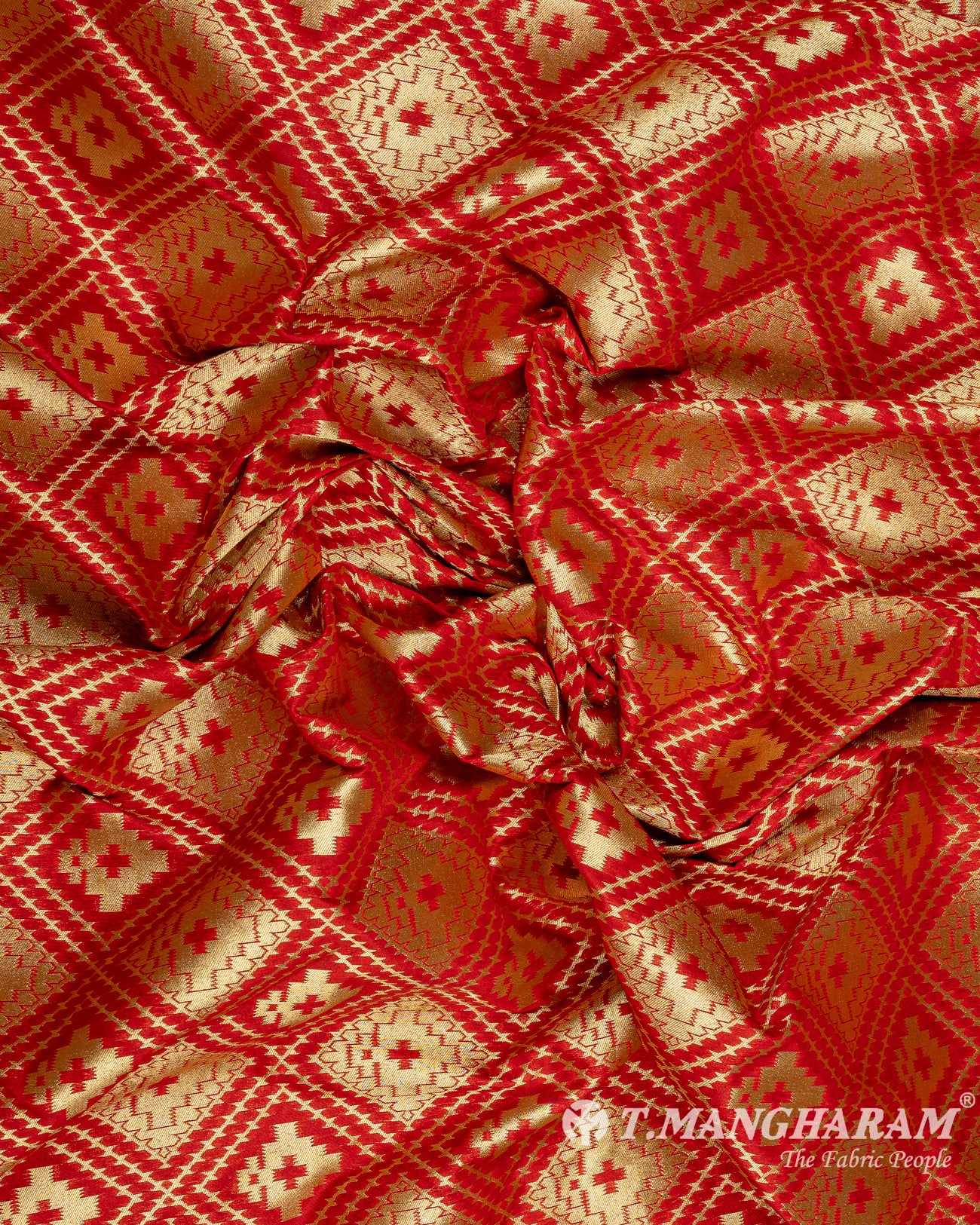 Red Banaras Fabric - EC9435 view-4