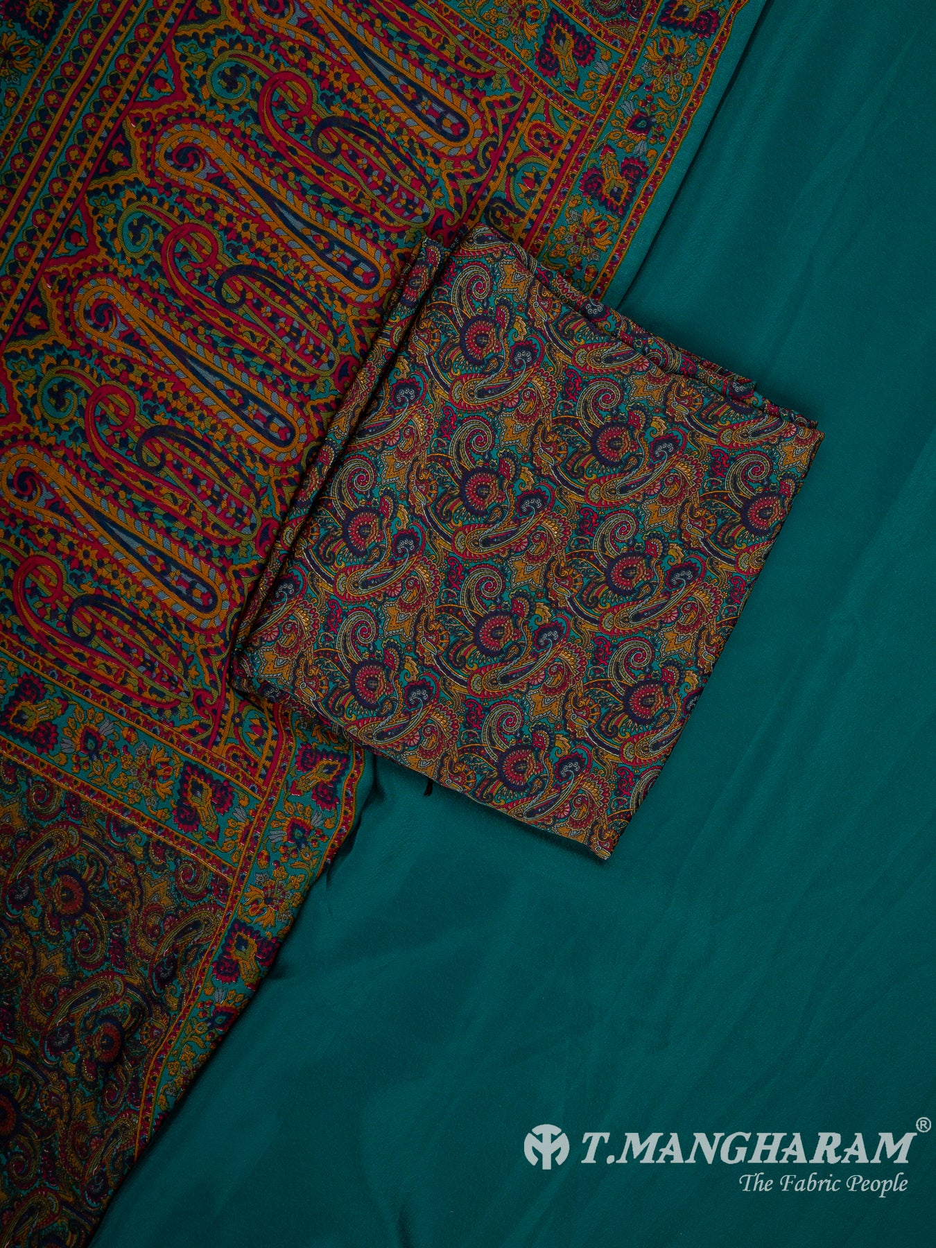Green Crepe Chudidhar Fabric Set - EH1630 view-1
