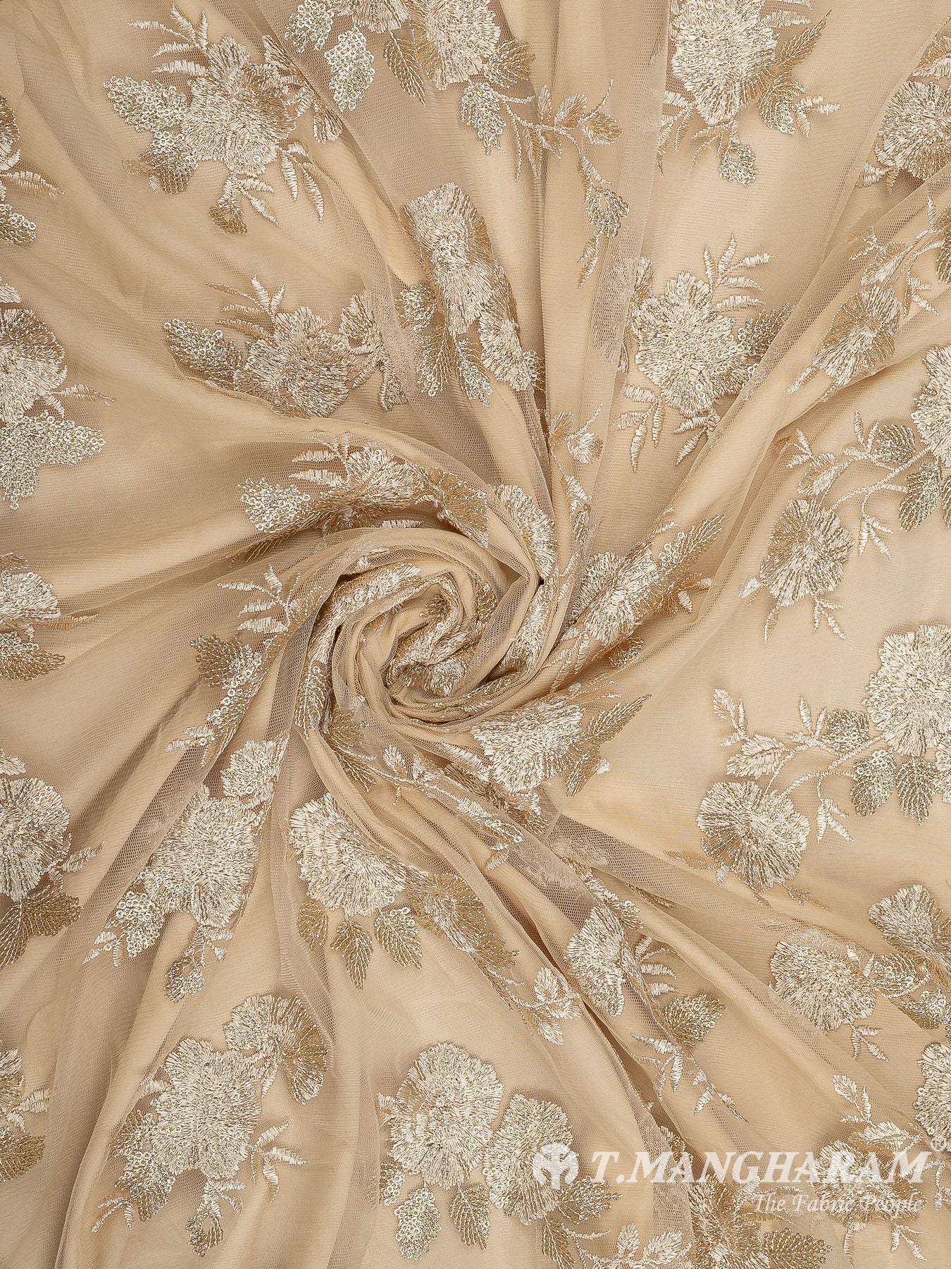 Rose Gold Fancy Net Fabric - EC9659