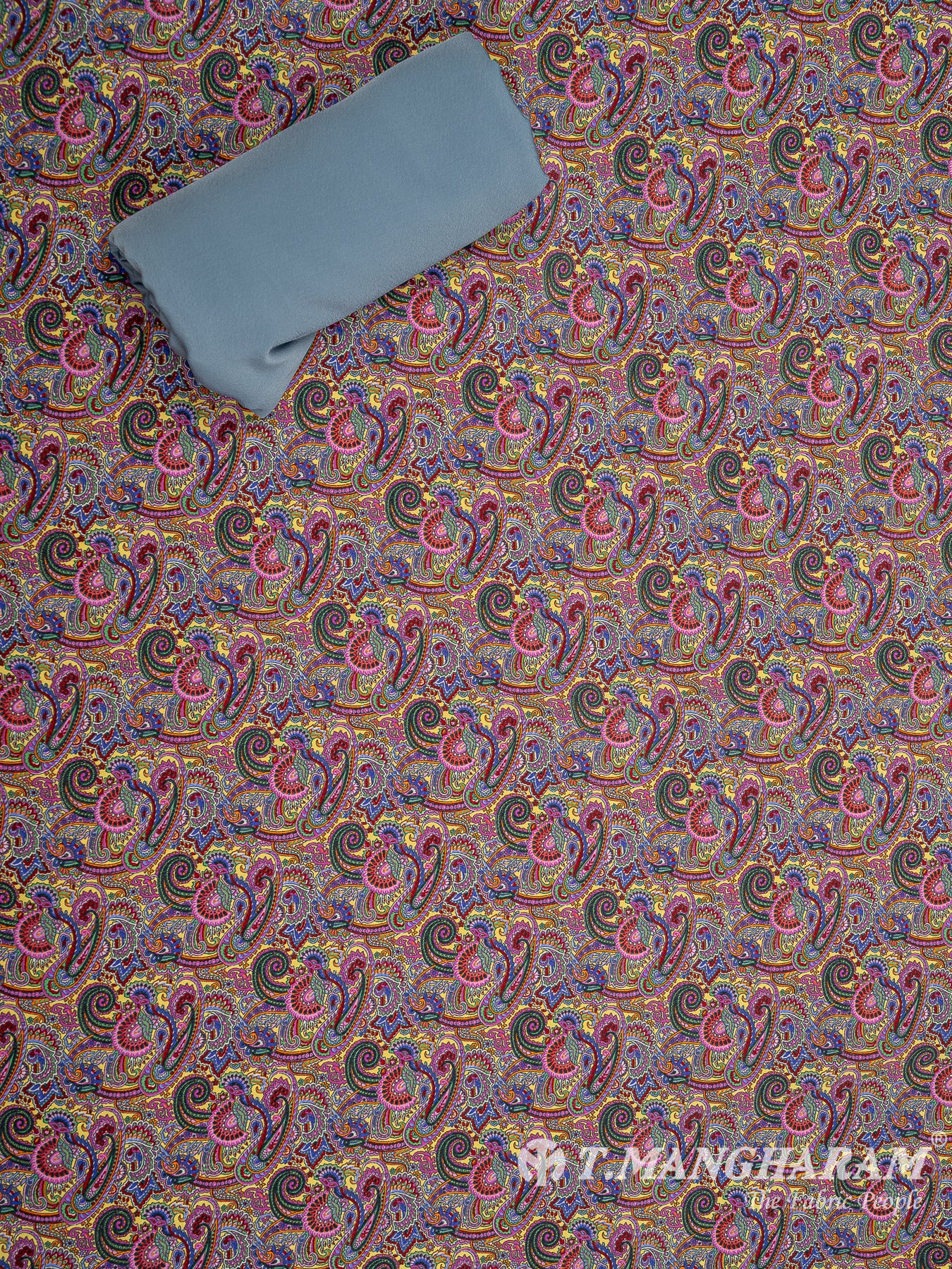 Blue Crepe Chudidhar Fabric Set - EH1629 view-2