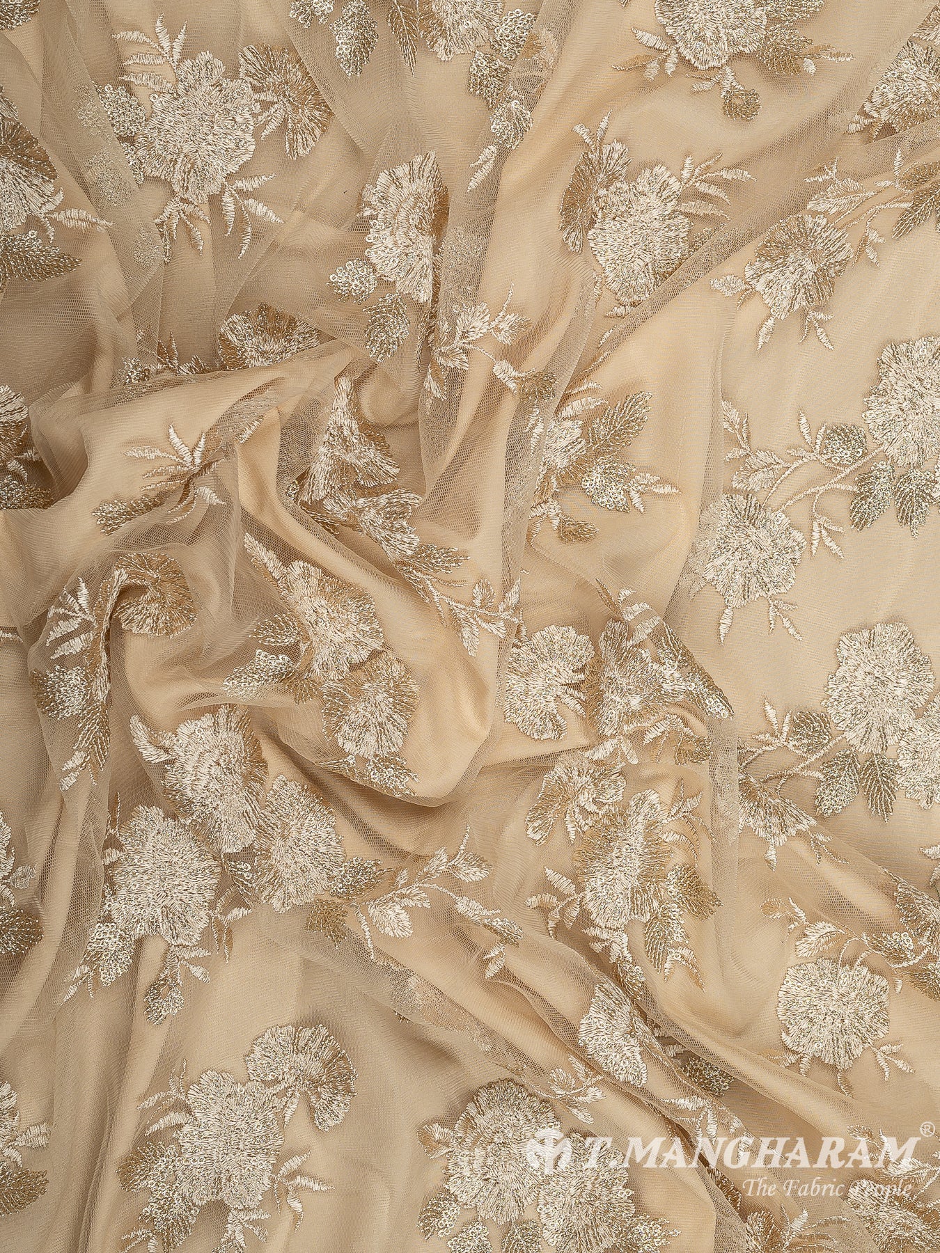 Rose Gold Fancy Net Fabric - EC9659