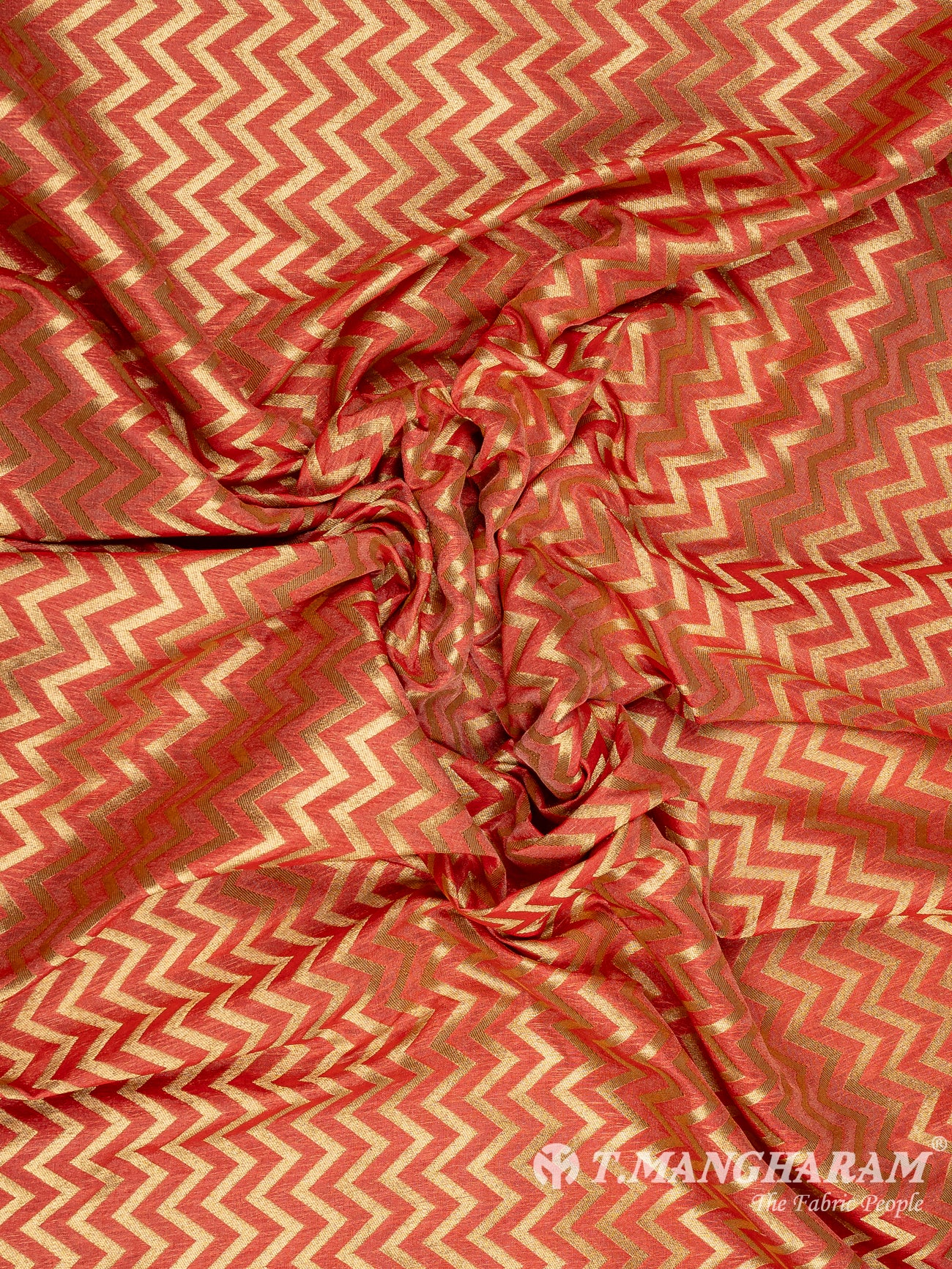 Orange Banaras Fabric - EC9447 view-4