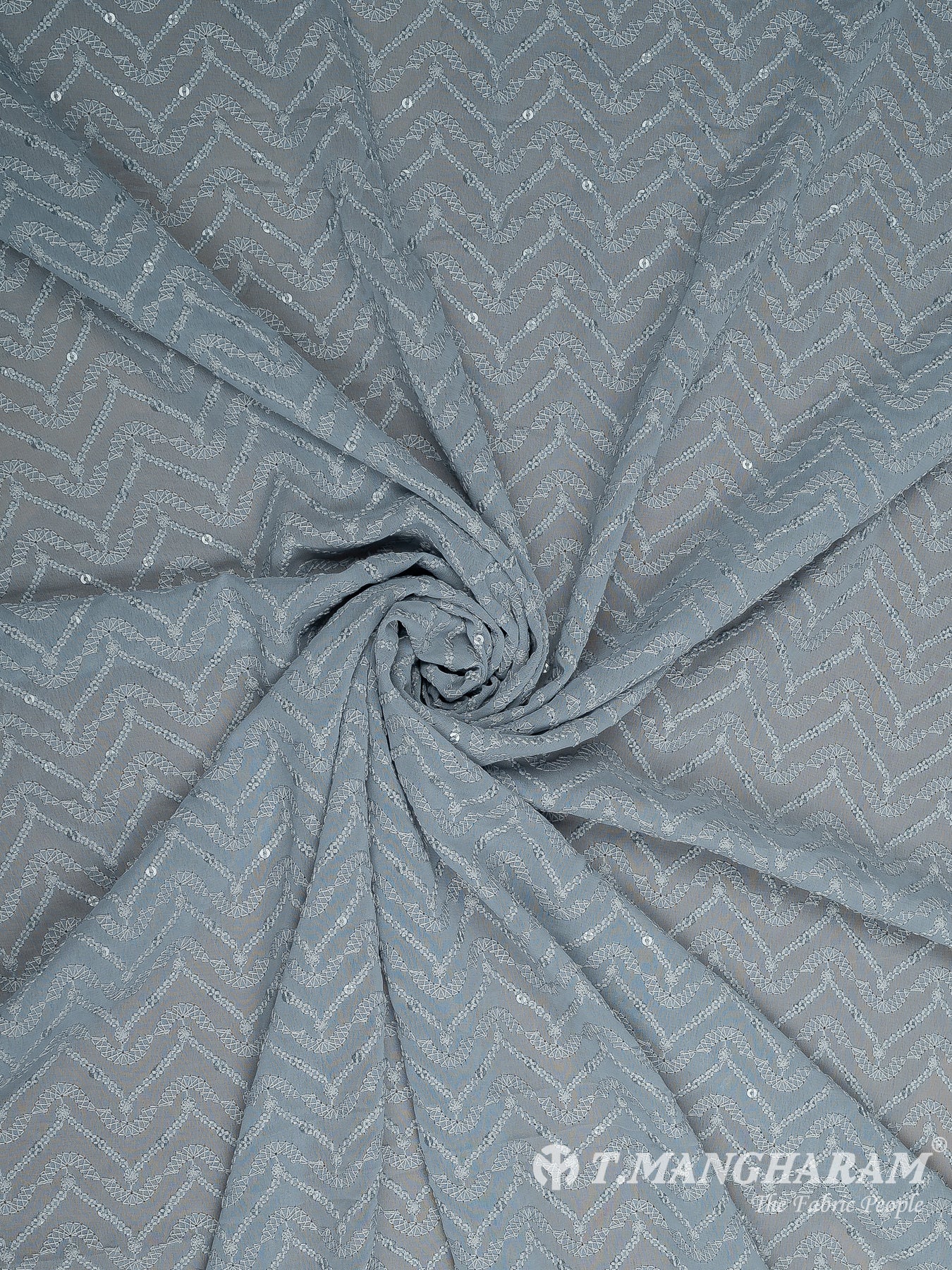 Blue Georgette Fabric - EA2968 view-1