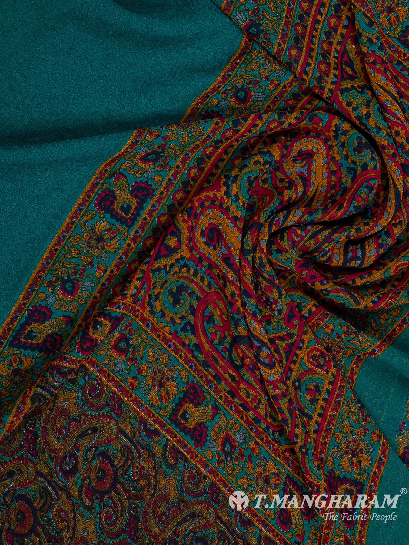 Green Crepe Chudidhar Fabric Set - EH1630 view-3