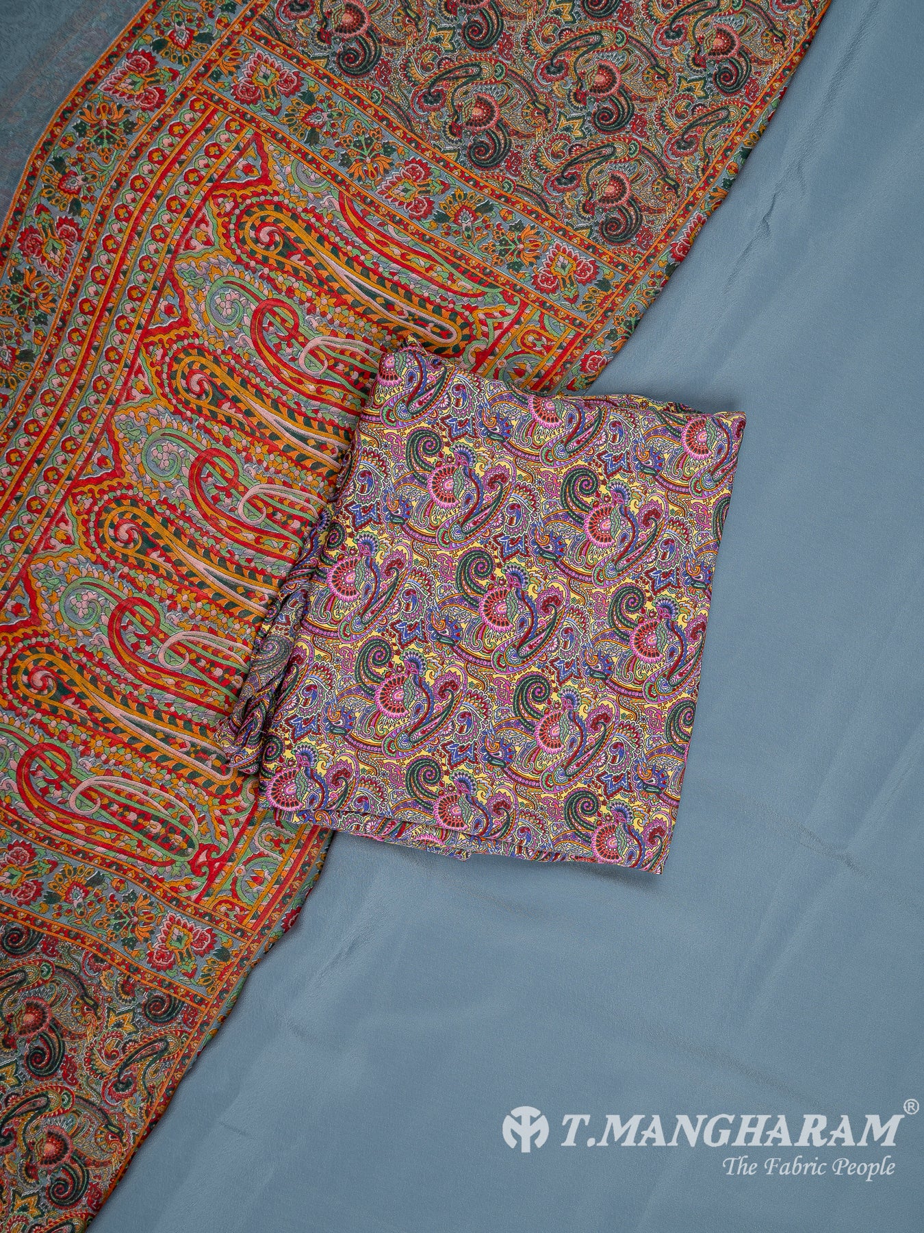Blue Crepe Chudidhar Fabric Set - EH1629 view-1