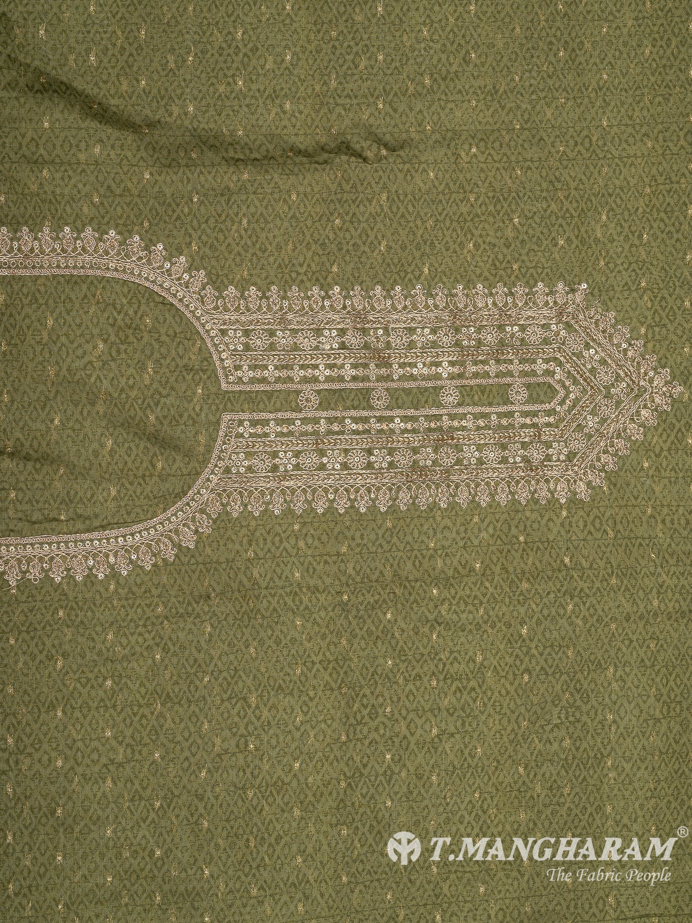 Green Silk Cotton Chudidhar Fabric Set - EG1834 view-2