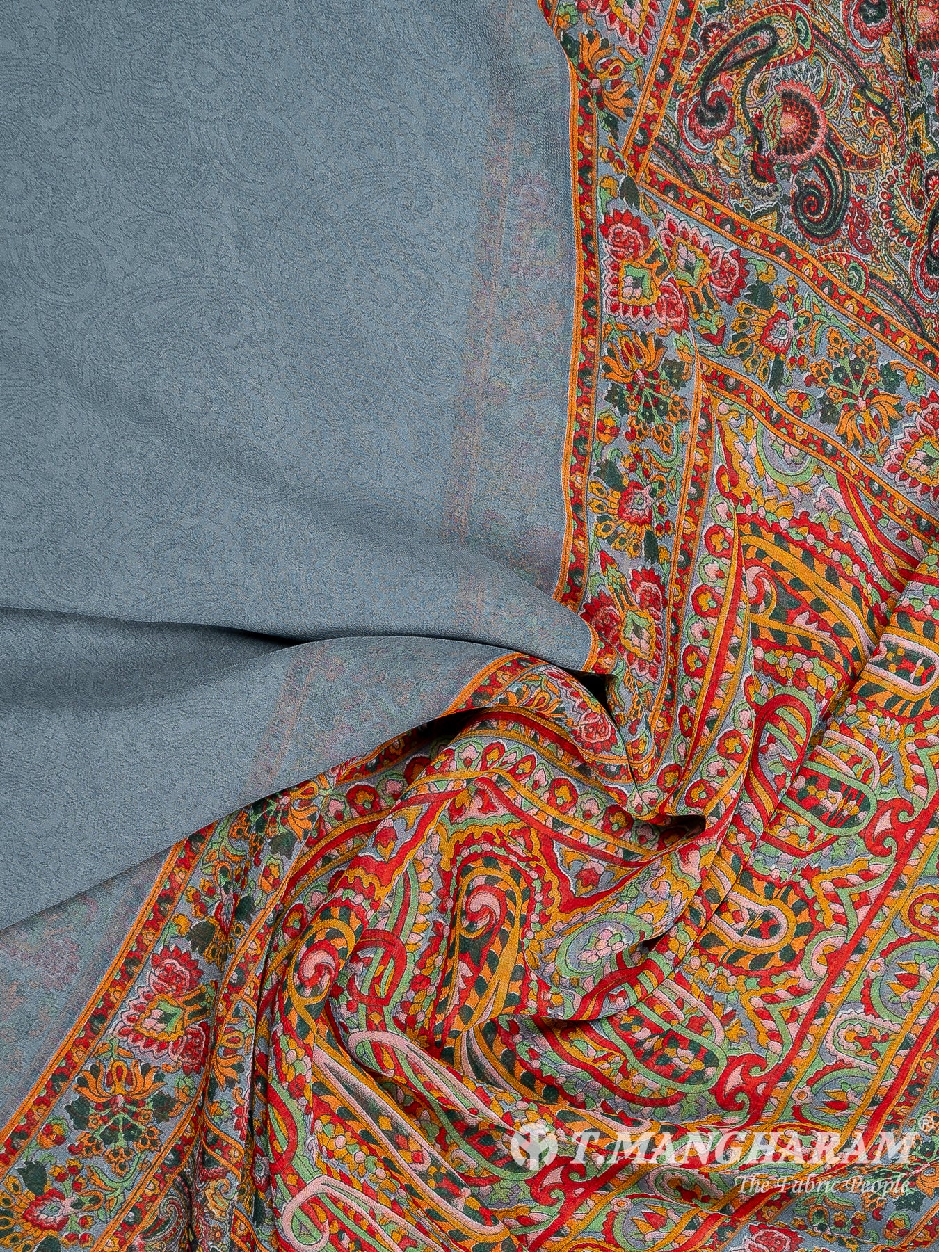 Blue Crepe Chudidhar Fabric Set - EH1629 view-3
