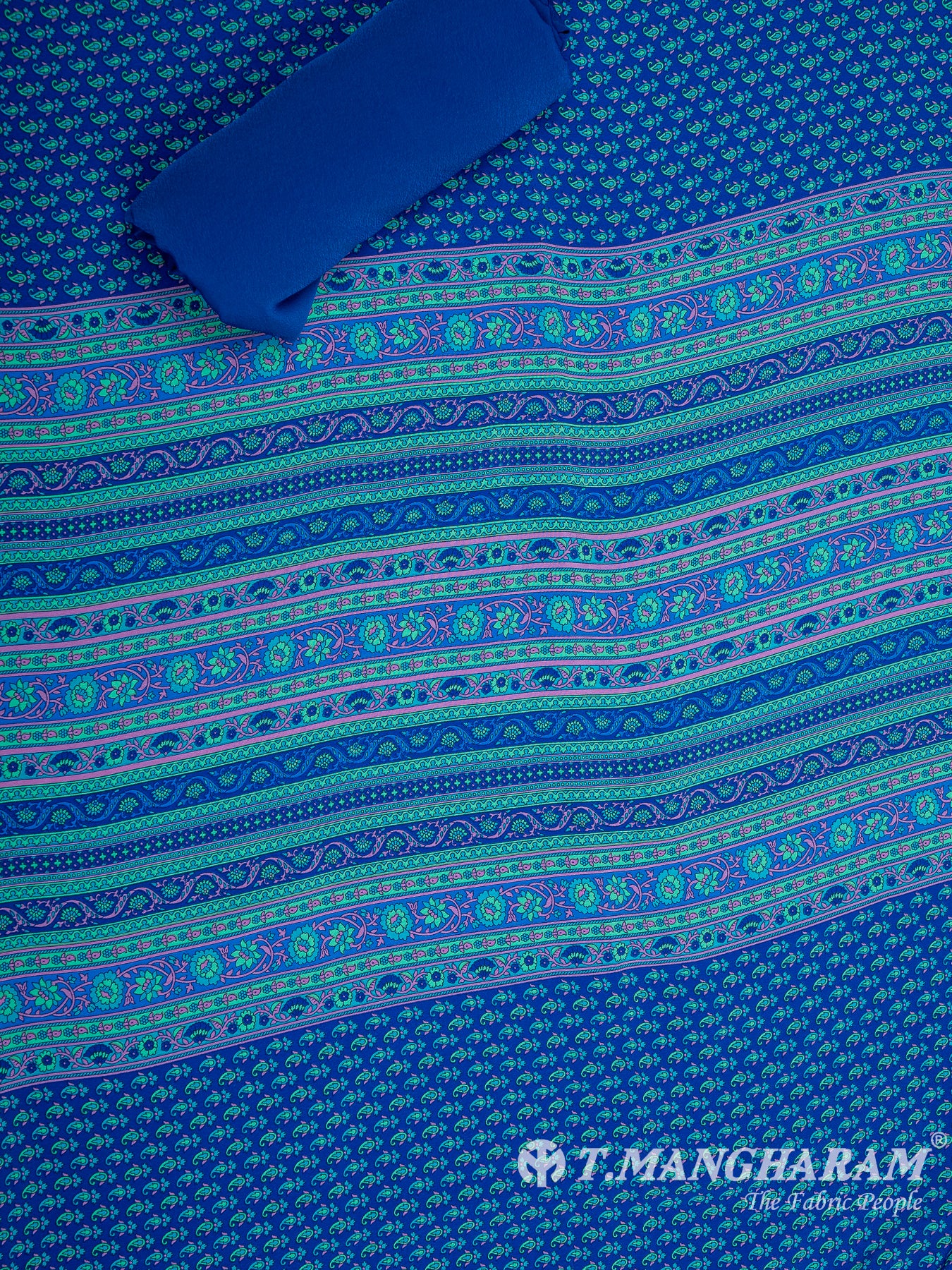 Blue Crepe Chudidhar Fabric Set - EH1620 view-2