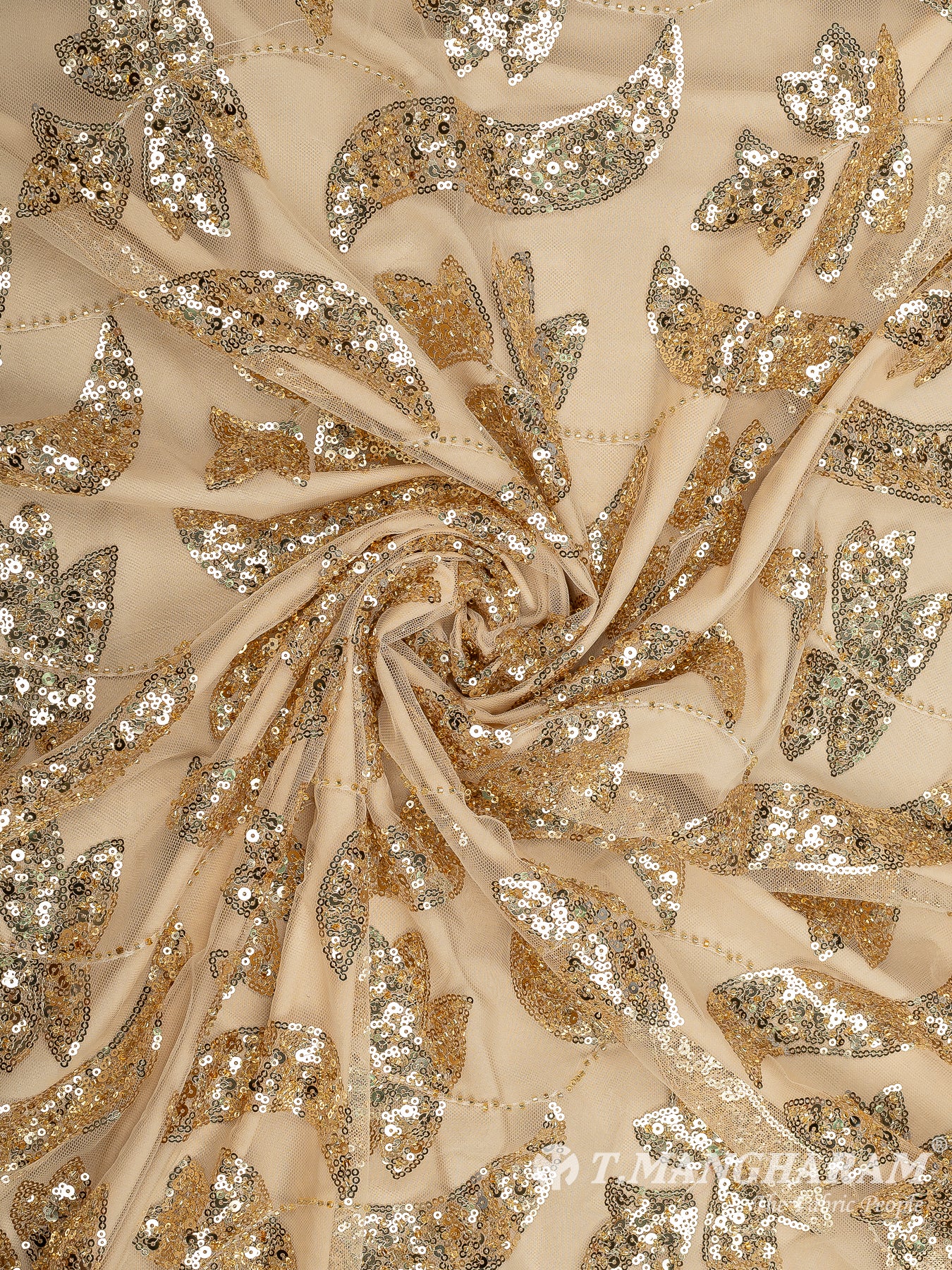 Gold Fancy Net Fabric - EC9683 view-1