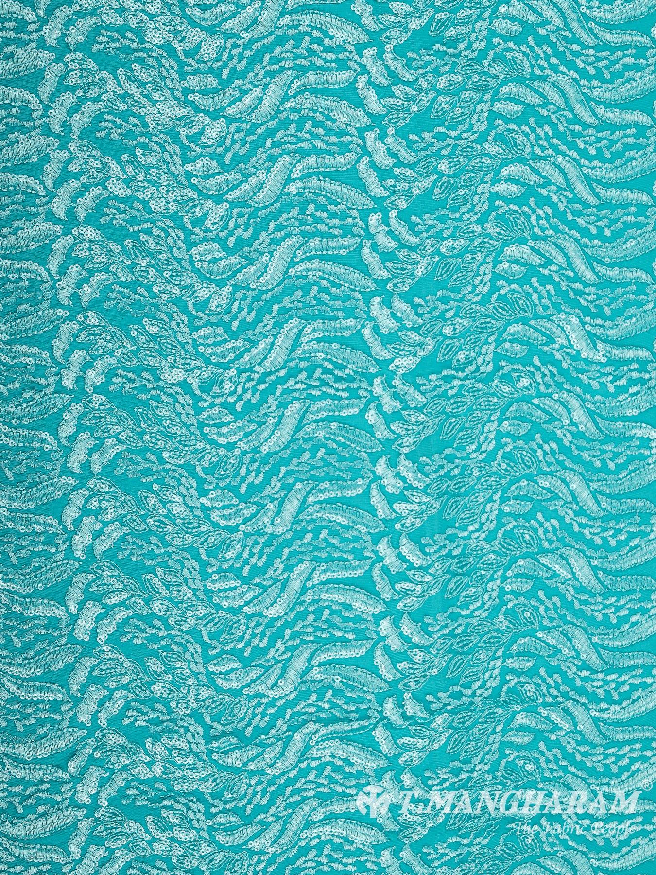 Sea Blue Fancy Net Fabric - EB5801 view-3