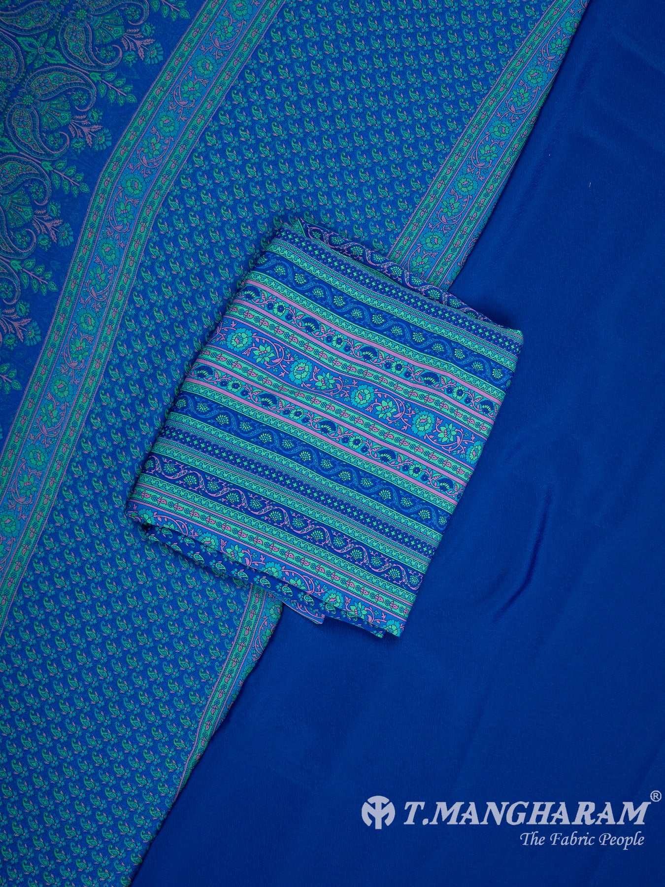 Blue Crepe Chudidhar Fabric Set - EH1620 view-1