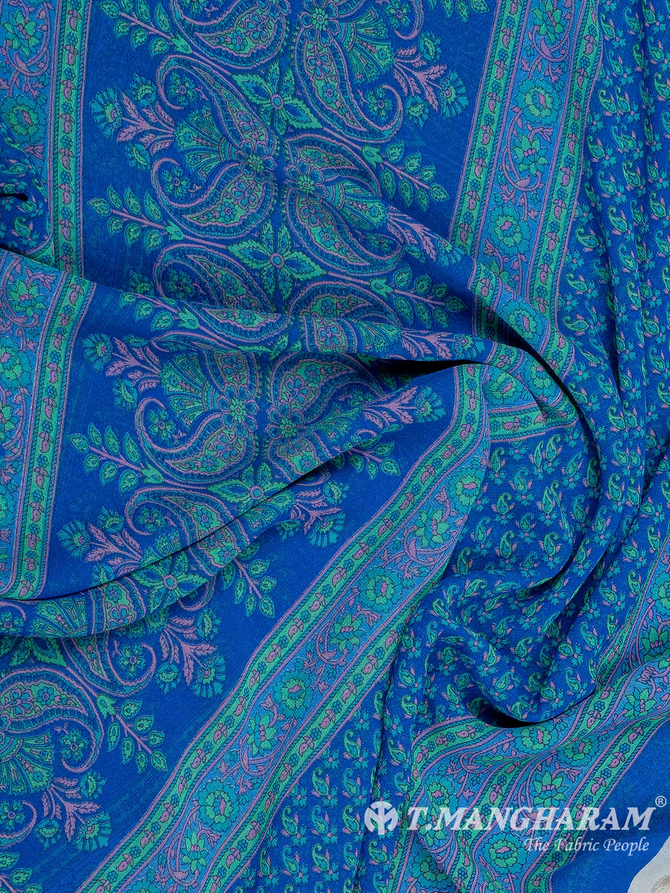 Blue Crepe Chudidhar Fabric Set - EH1620 view-3