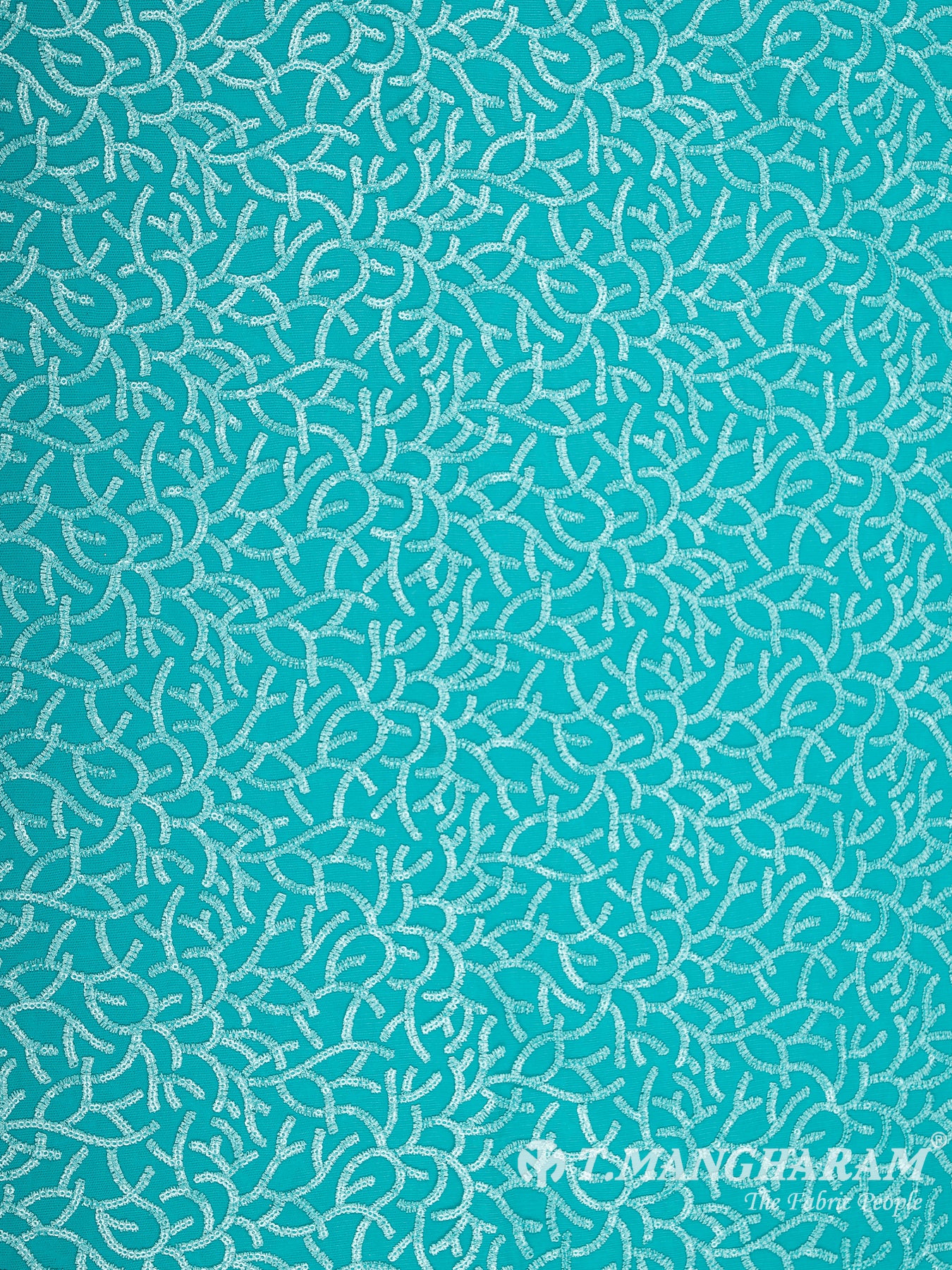 Sea Blue Fancy Net Fabric - EB5789 view-3