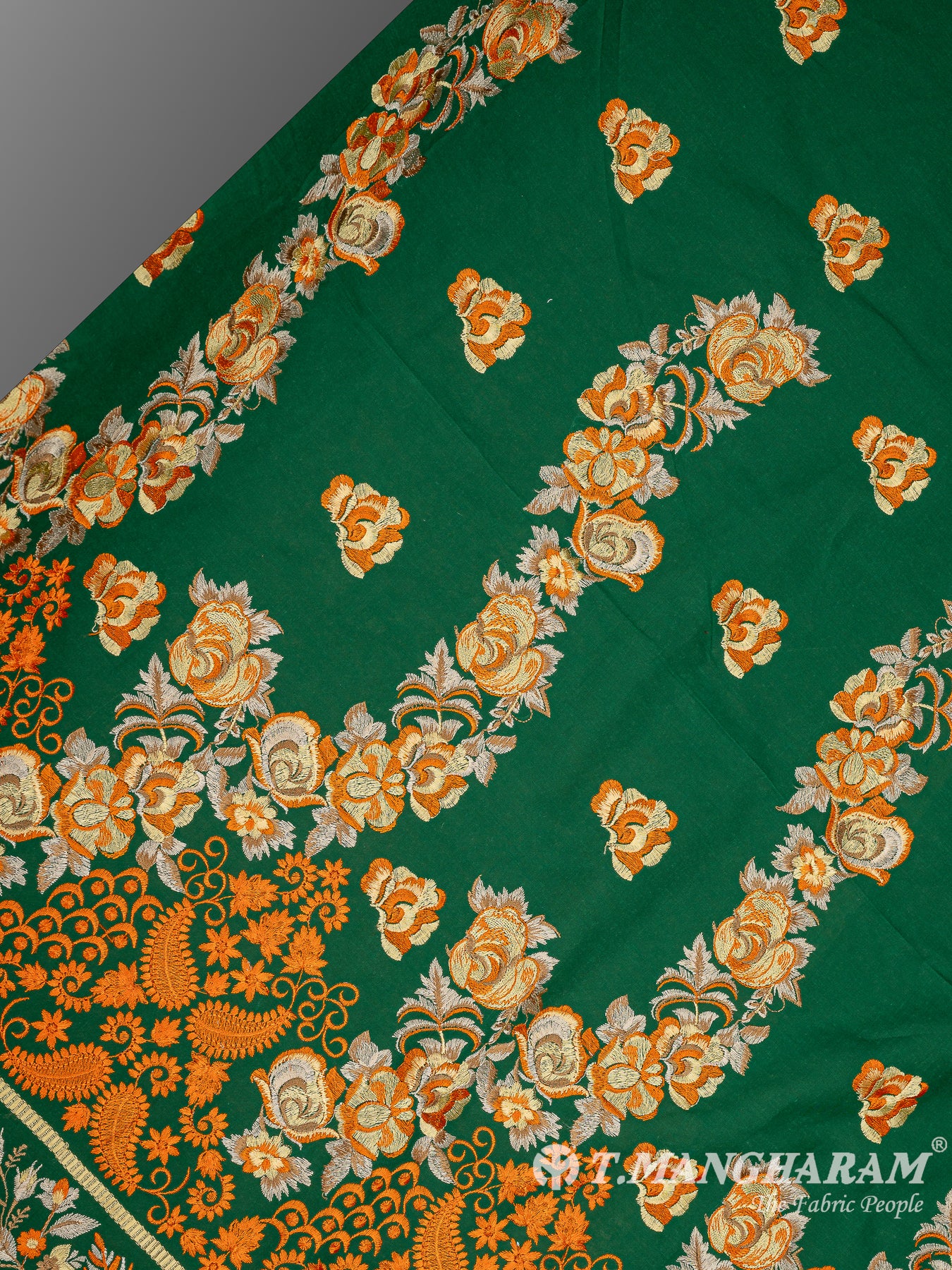 Green Cotton Embroidery Fabric - EC10008 view-2