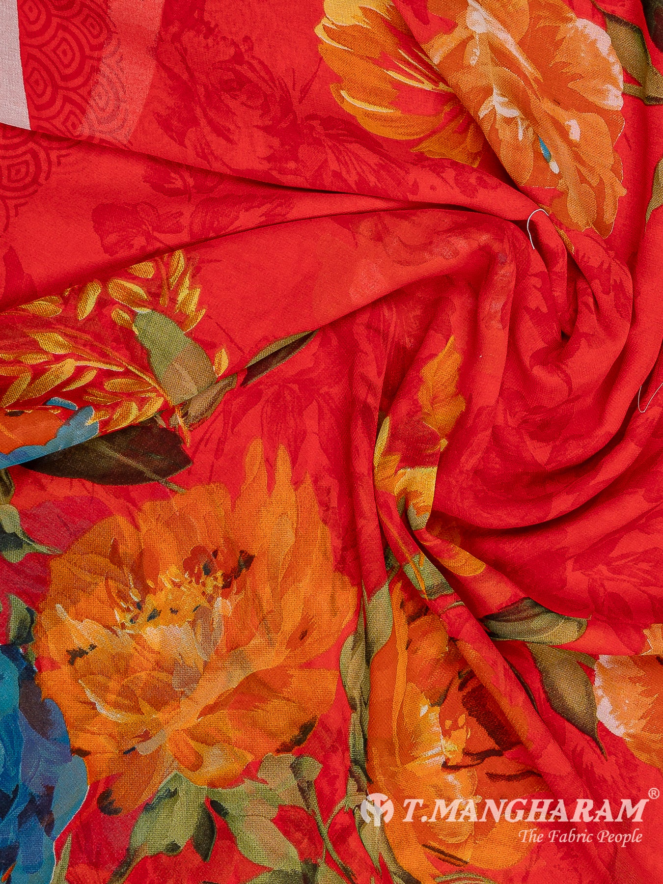 Red Crepe Chudidhar Fabric Set - EH1612 view-3