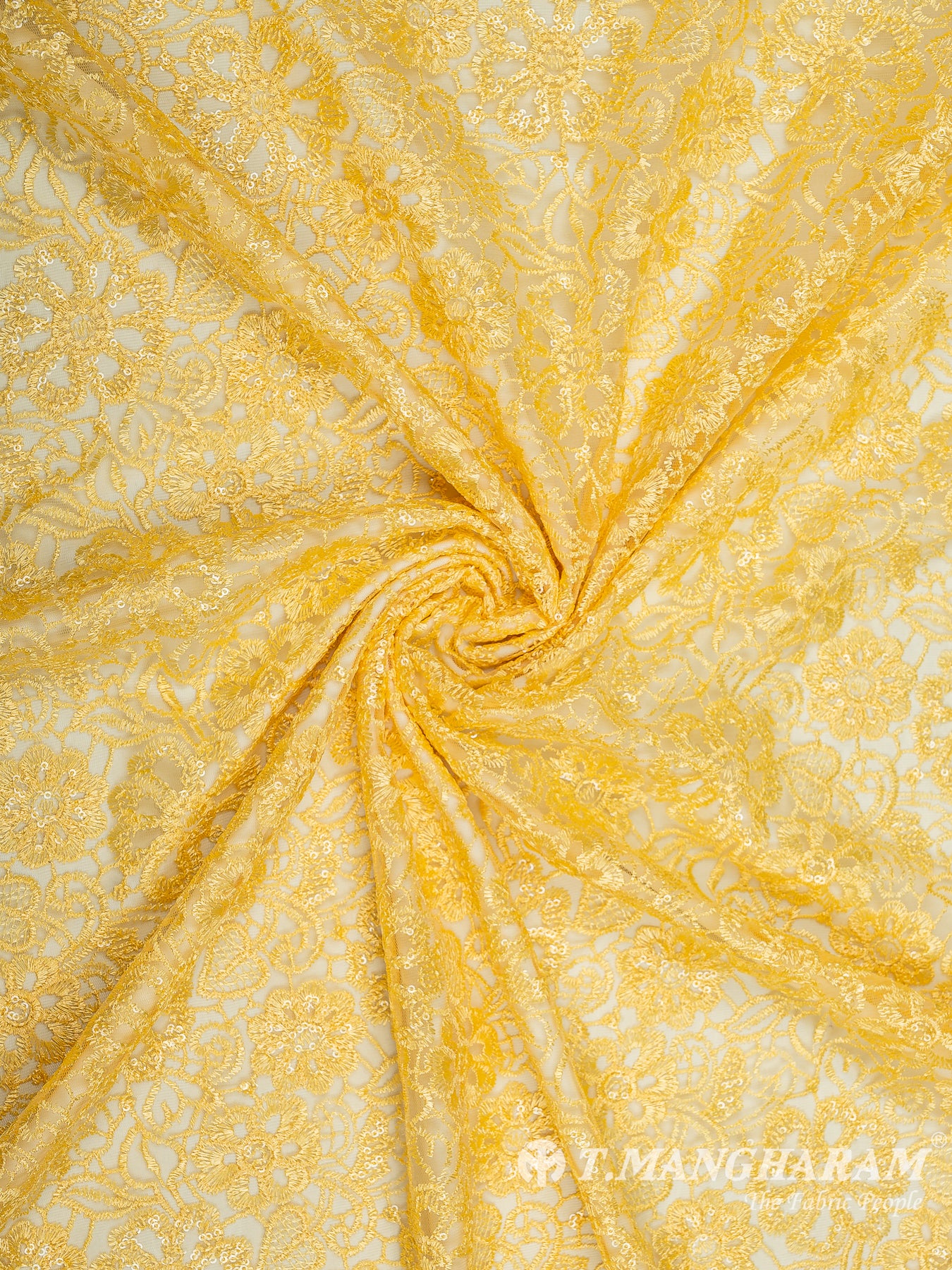 Yellow Fancy Net Fabric - EB5797 view-1