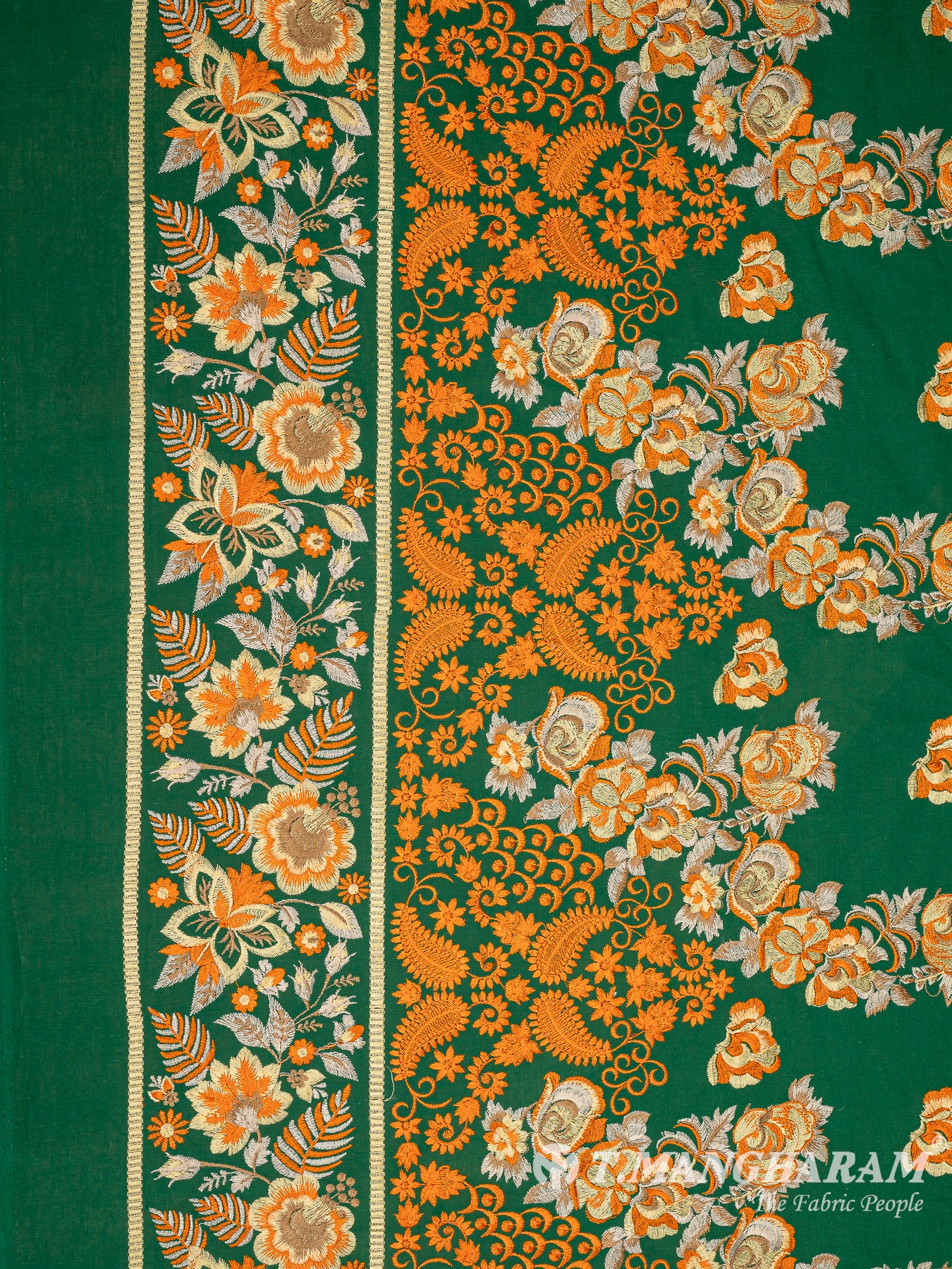 Green Cotton Embroidery Fabric - EC10008 view-5