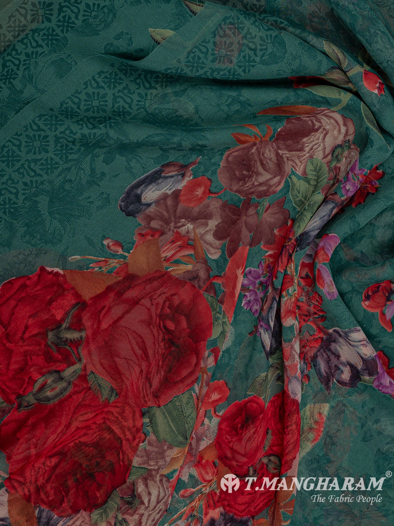 Green Crepe Chudidhar Fabric Set - EH1616 view-3