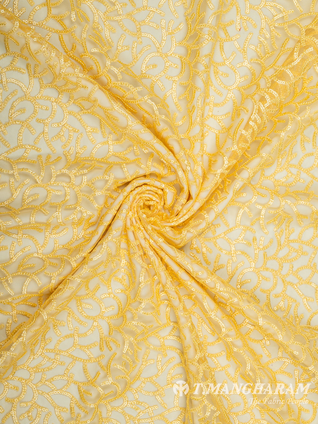 Yellow Fancy Net Fabric - EB5790 view-1