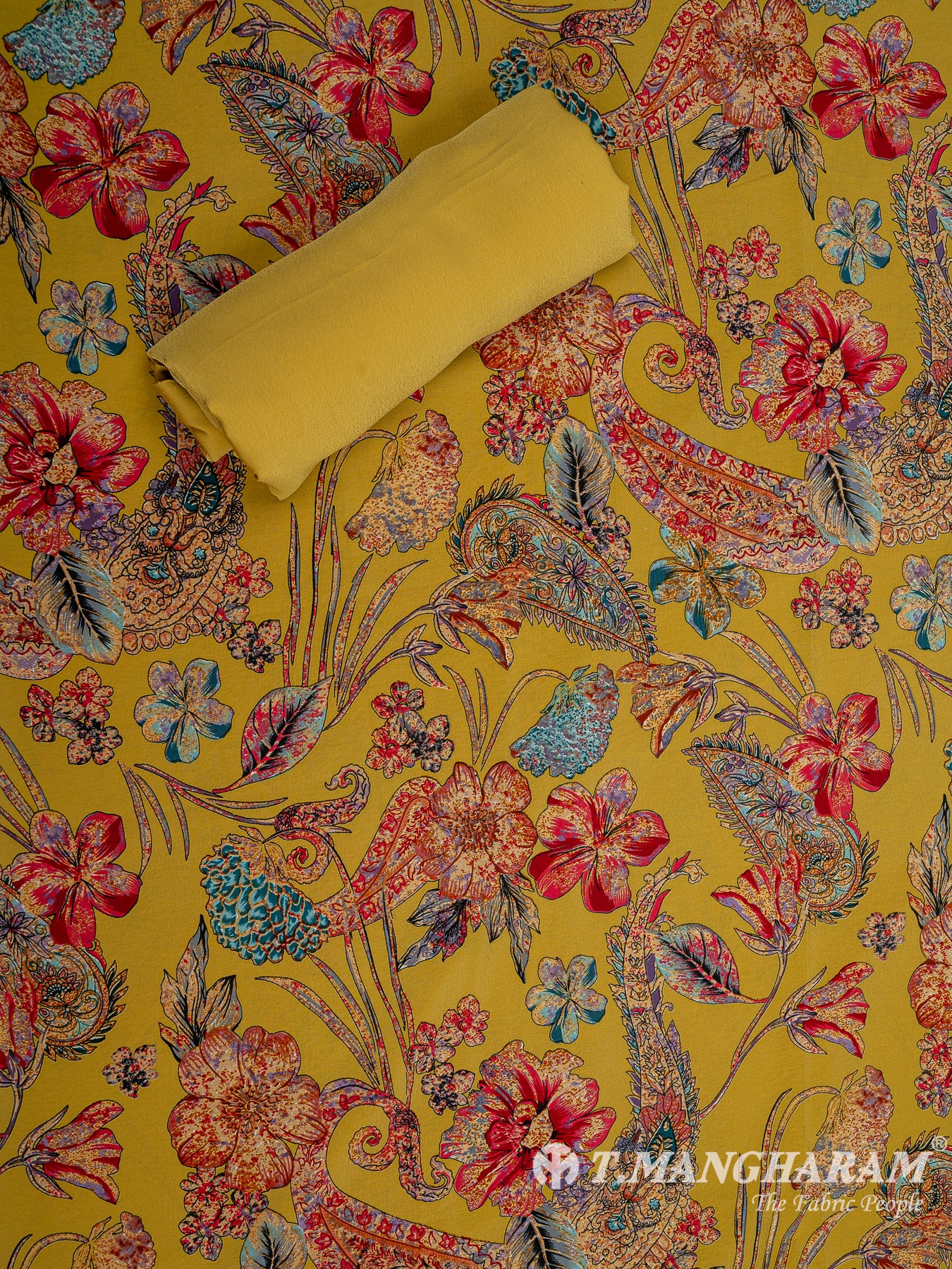 Multicolor Crepe Chudidhar Fabric Set - EH1631 view-2