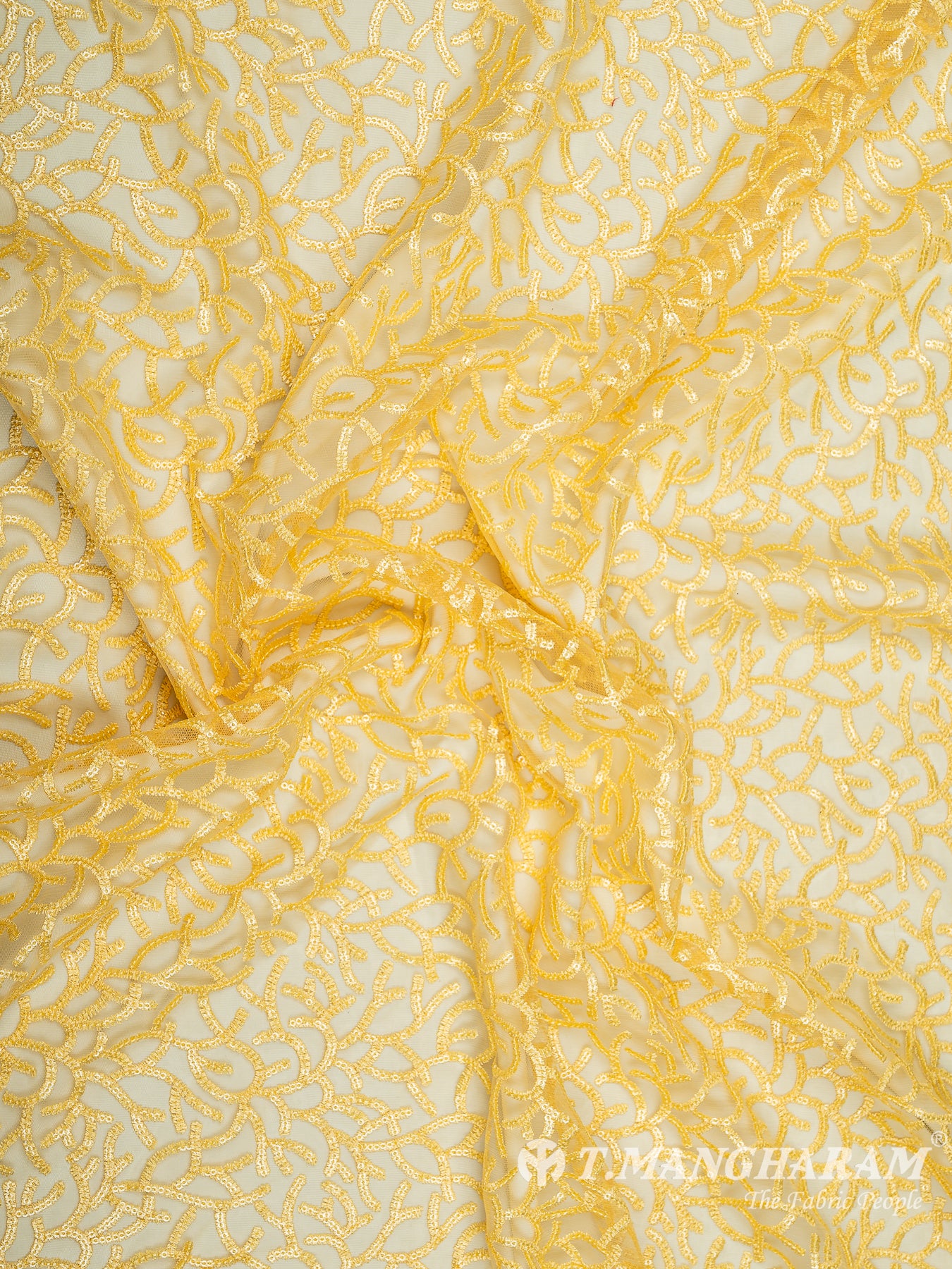 Yellow Fancy Net Fabric - EB5790 view-4