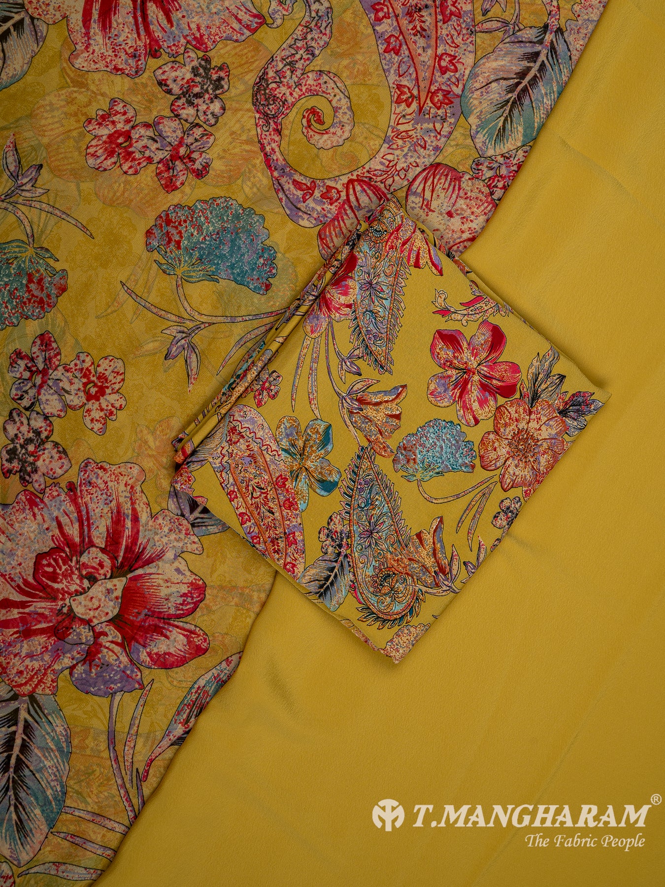 Multicolor Crepe Chudidhar Fabric Set - EH1631 view-1